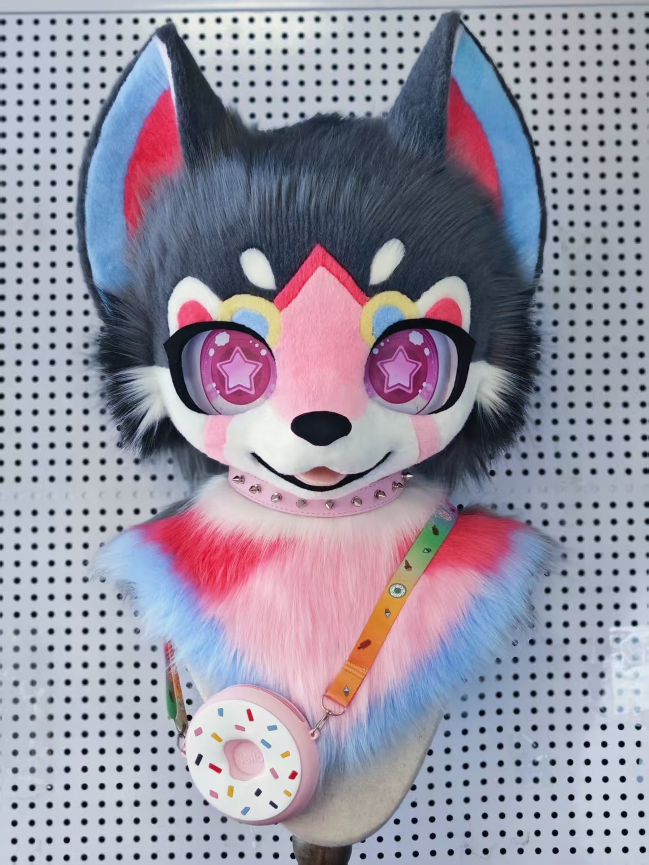 Grey Blue Kitten Kemono Head Fursuit (Gift Handpaws+Tail)