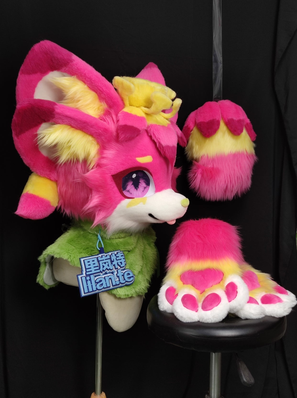Lotus Dragon Kemono Head Fursuit (Gift Handpaws+Tail)