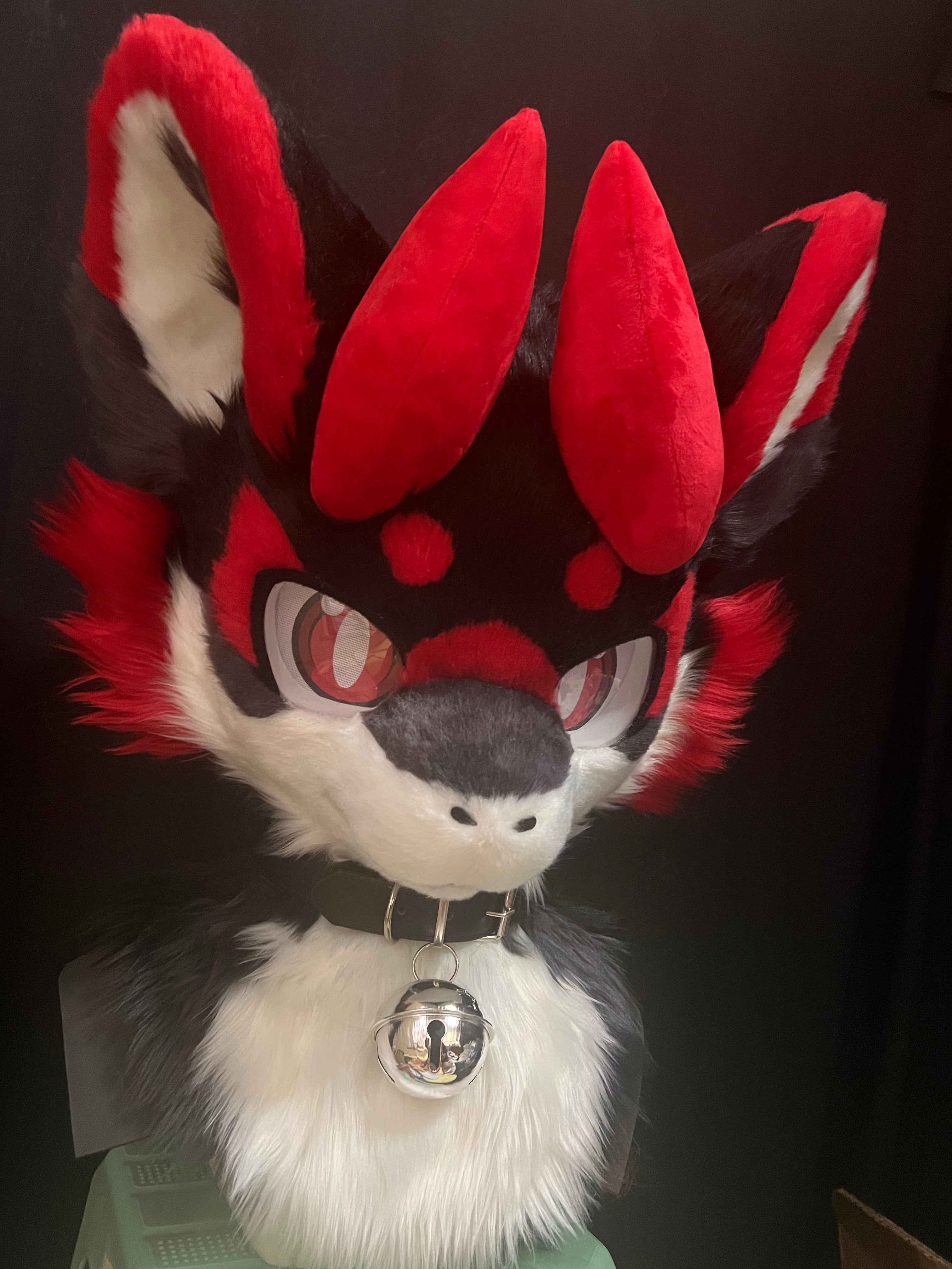 Dark Red Dragon Kemono Head Fursuit