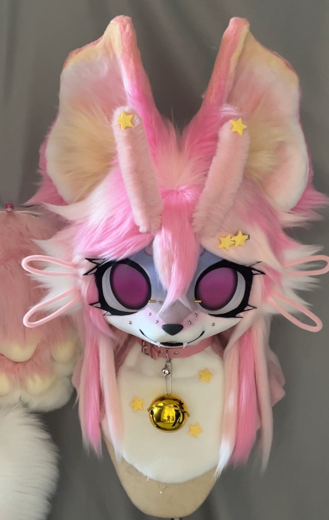Pink Moth Kemono Head Fursuit (Gift Handpaws+Tail)