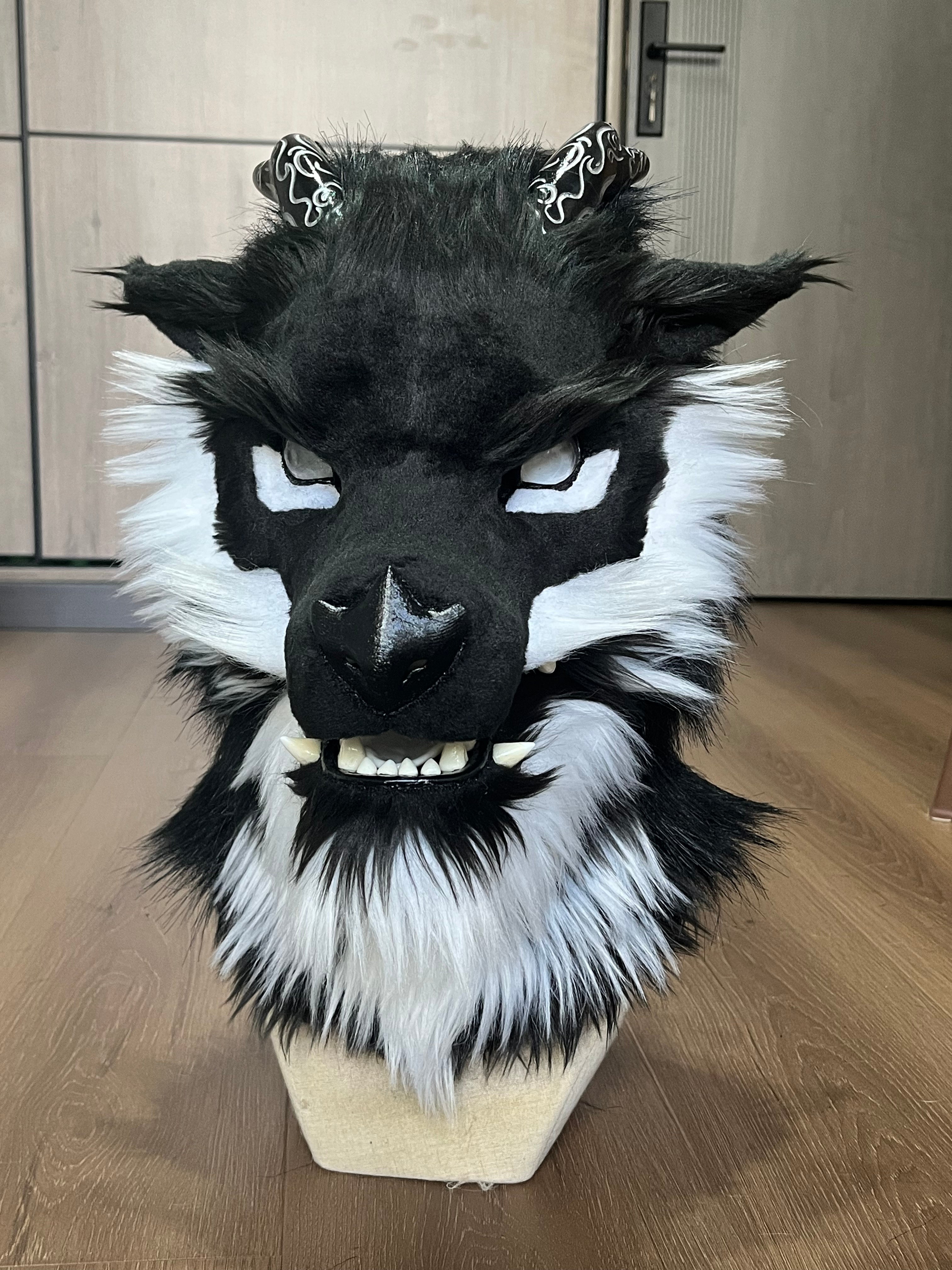 Black Dragon Realistic Head Fursuit