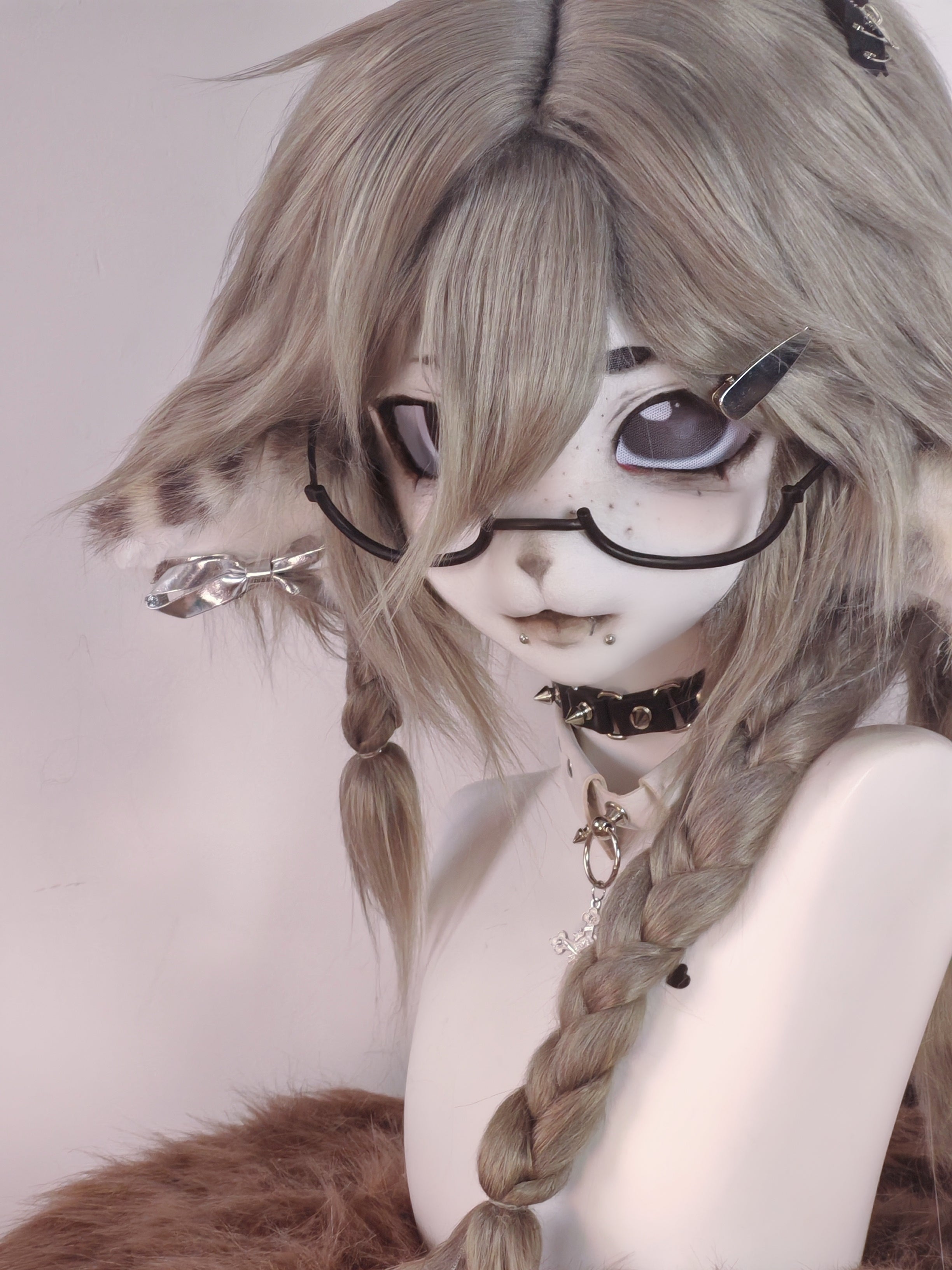 Gray Lamb Kig Head Fursuit