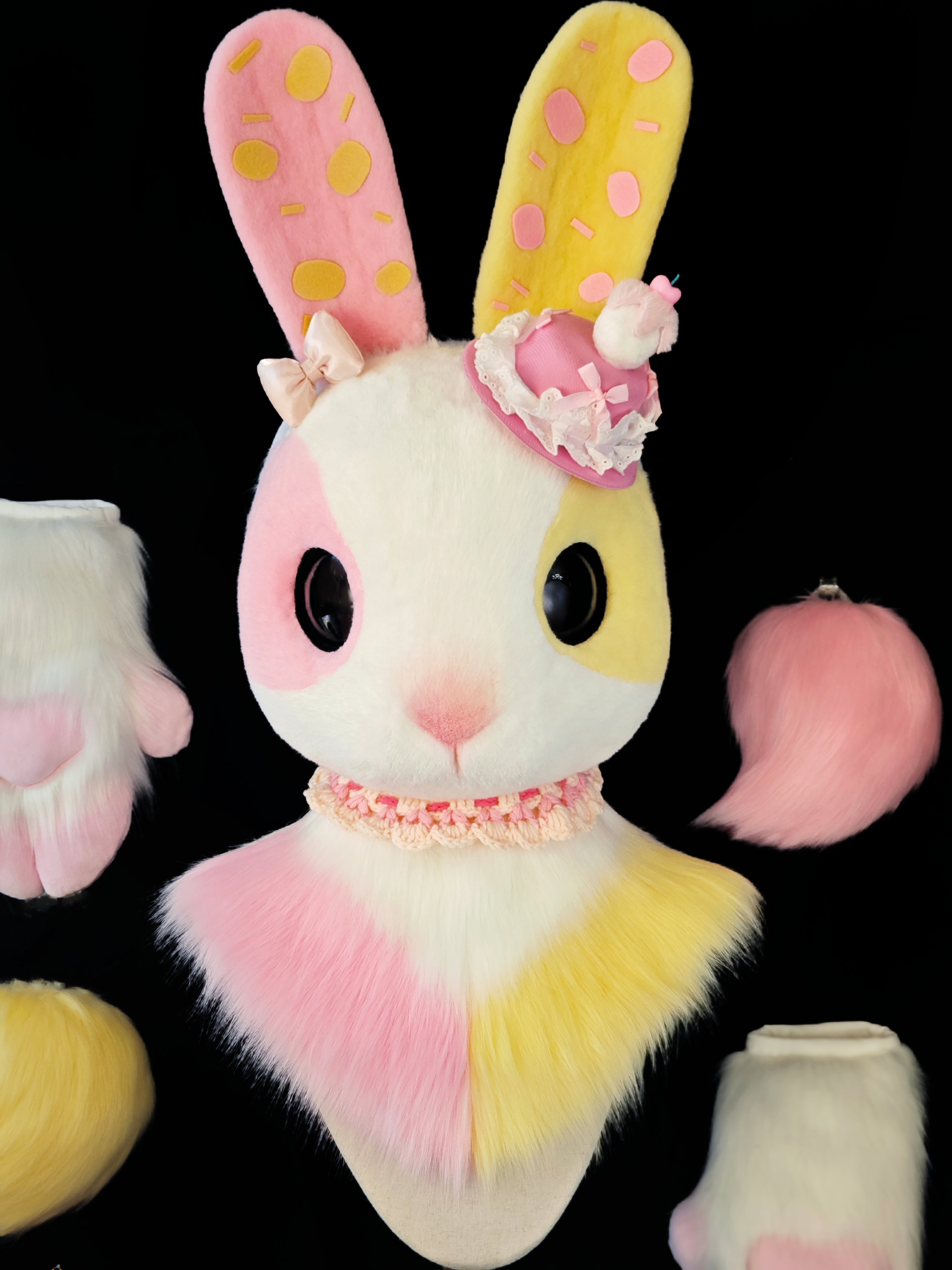 Garden Bunny Kemono Head Fursuit (Gift Handpaws+2Tail)