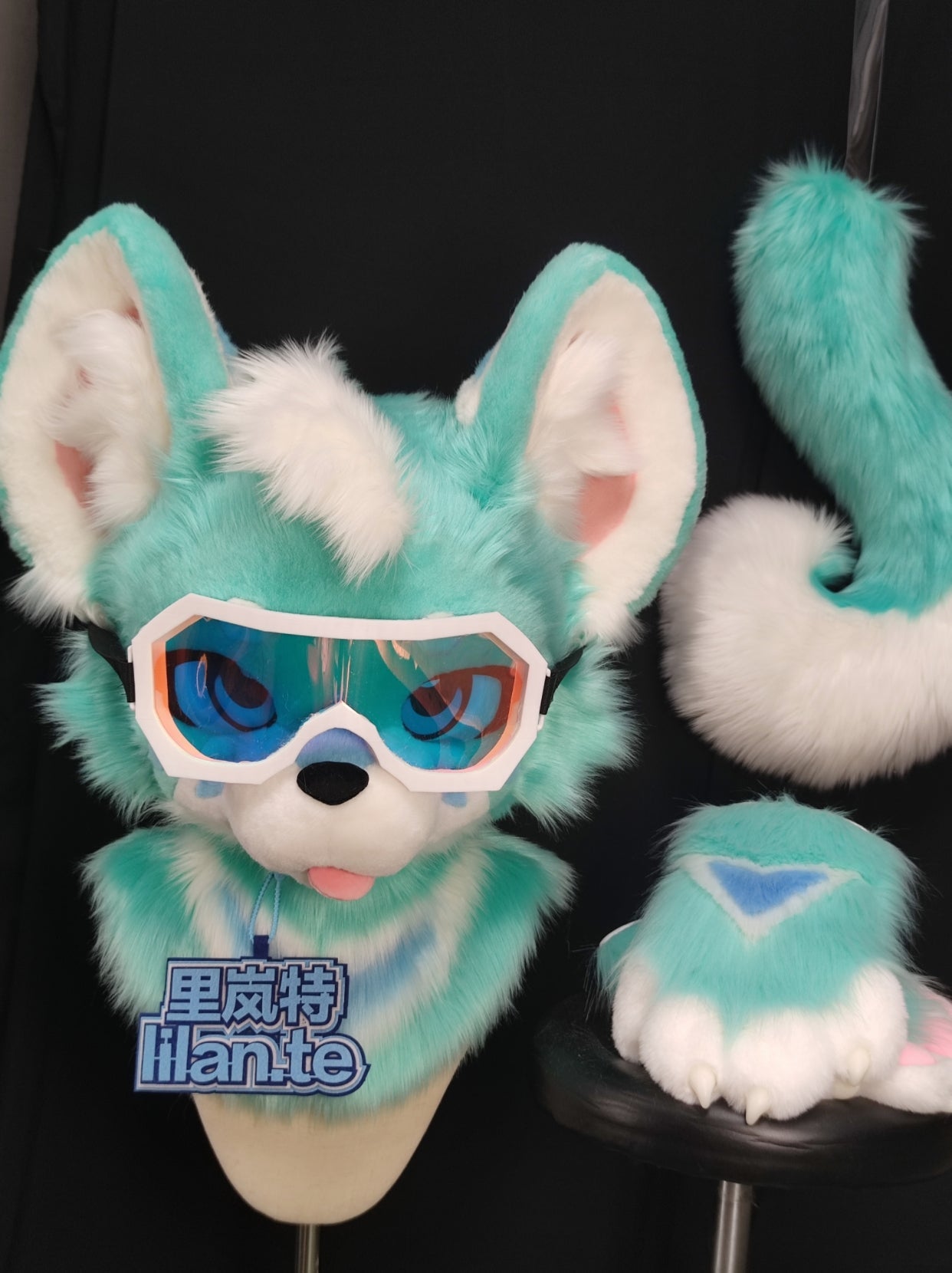 Diving Puppy Kemono Head Fursuit (Gift Handpaws+Tail)