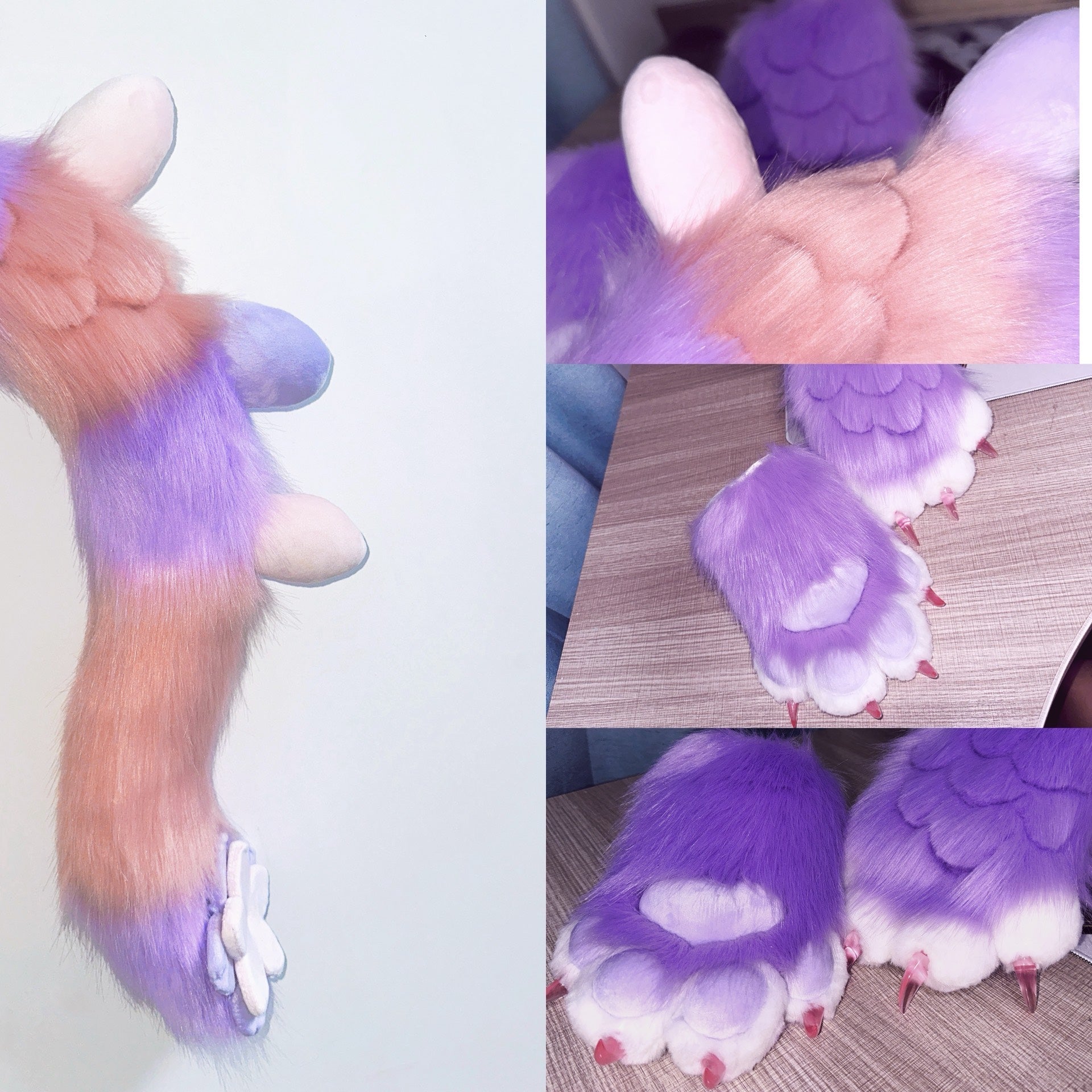 Sakura Dragon Kemono Head Fursuit (Gift Handpaws+Tail)