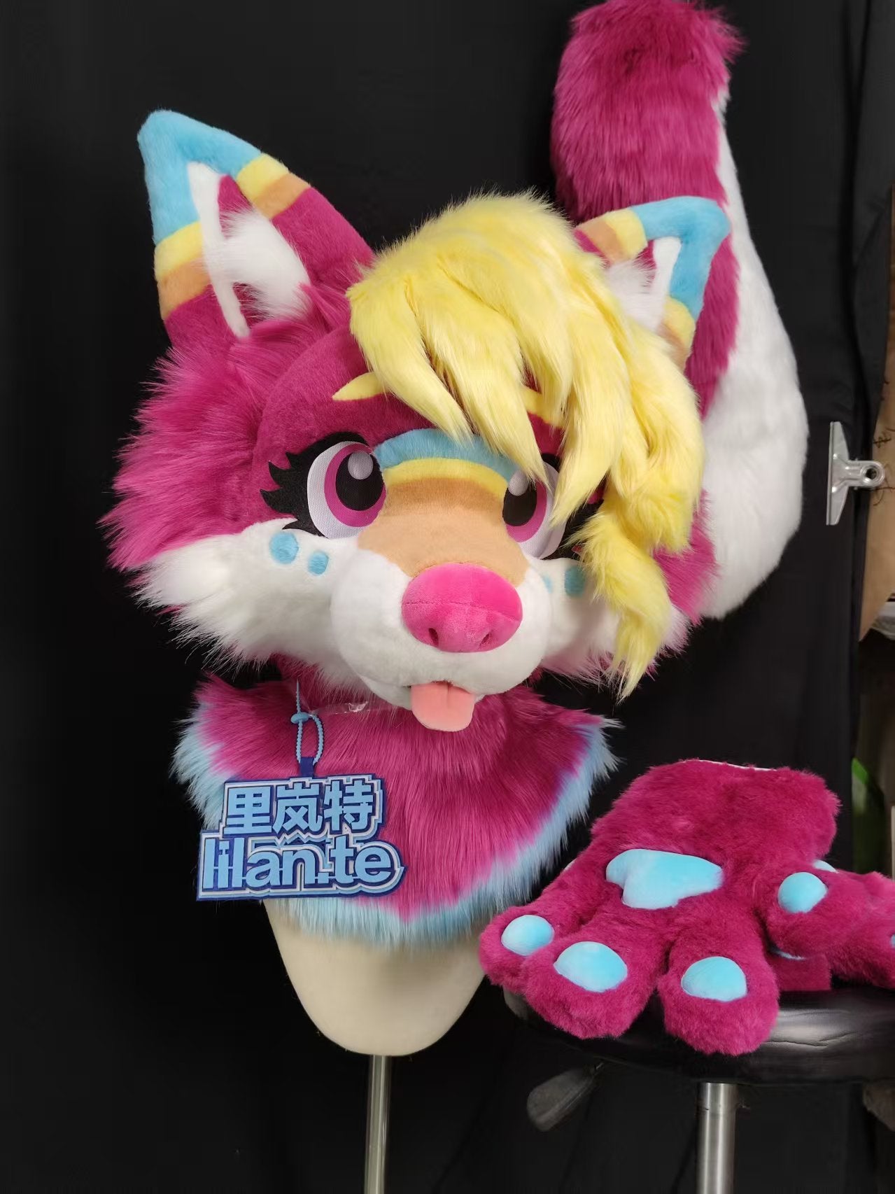 Multi-colored Fox Toony Head Fursuit (Gift Handpaws+Tail)