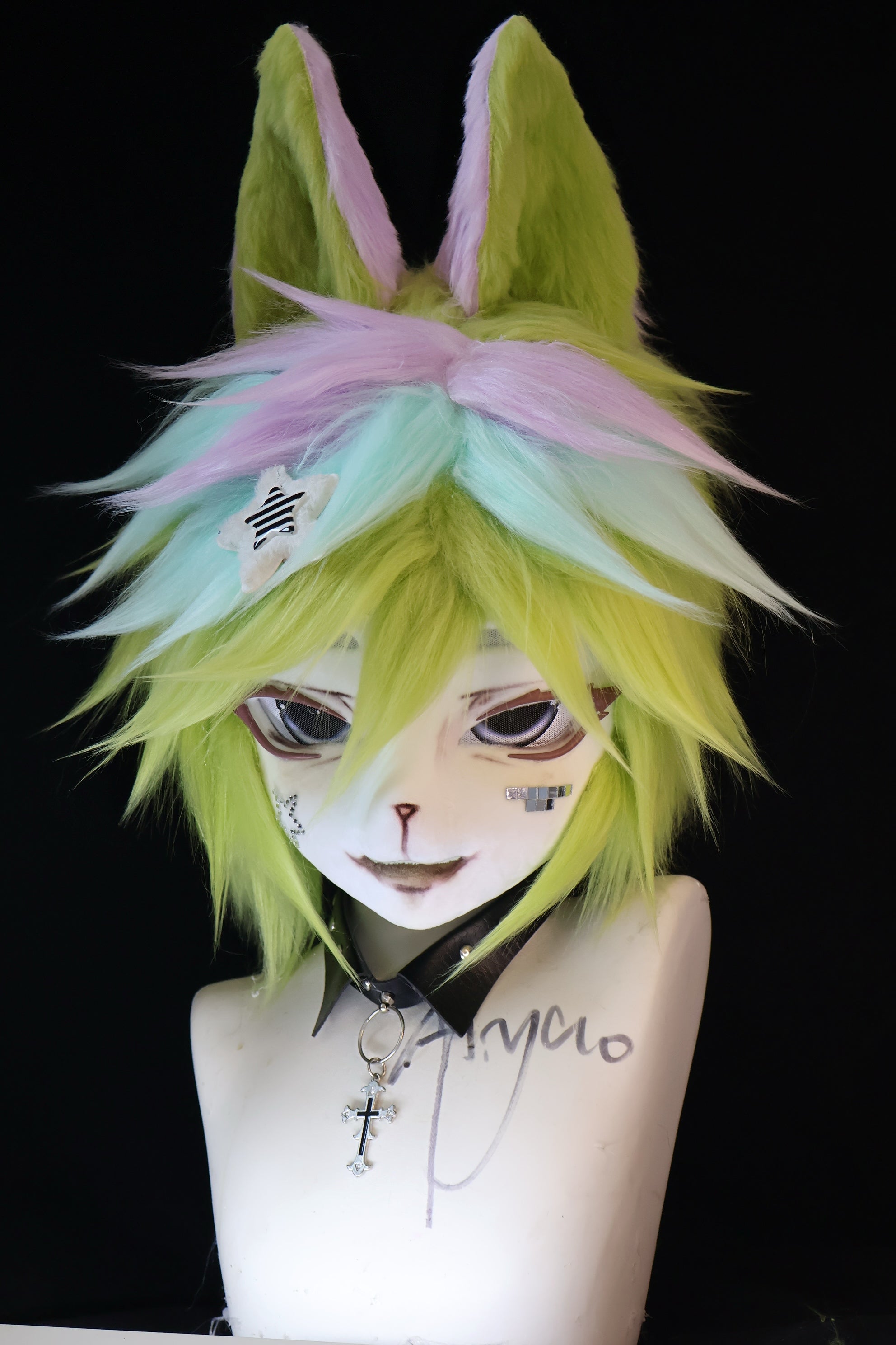 Green Wolf Kig Head Fursuit