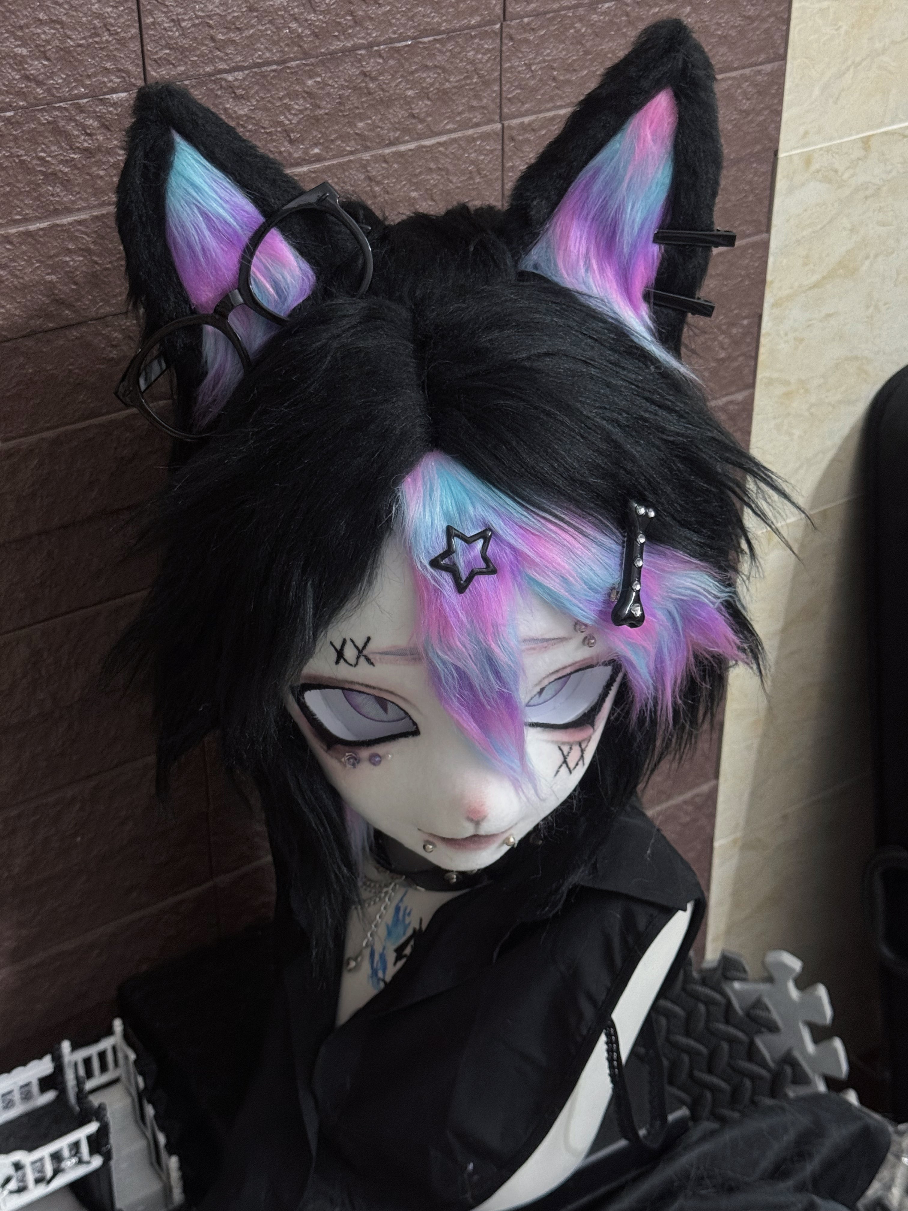 Fluorescence Kitten Kig Head Fursuit