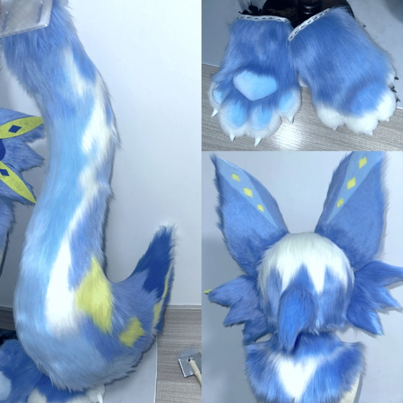 Spring Dragon Kemono Head Fursuit (Gift Handpaws+Tail)