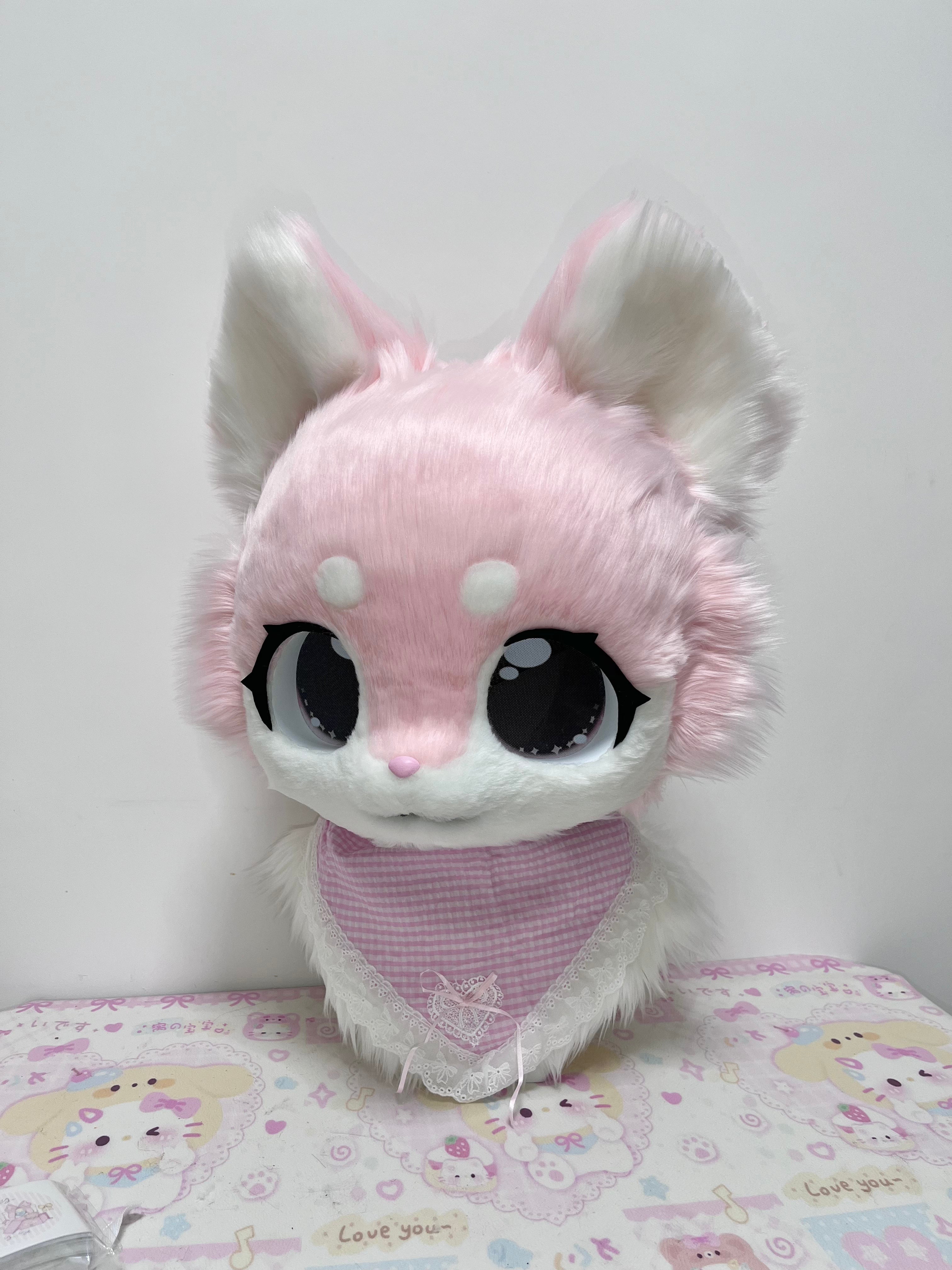 Pink Puppy Kemono Head Fursuit