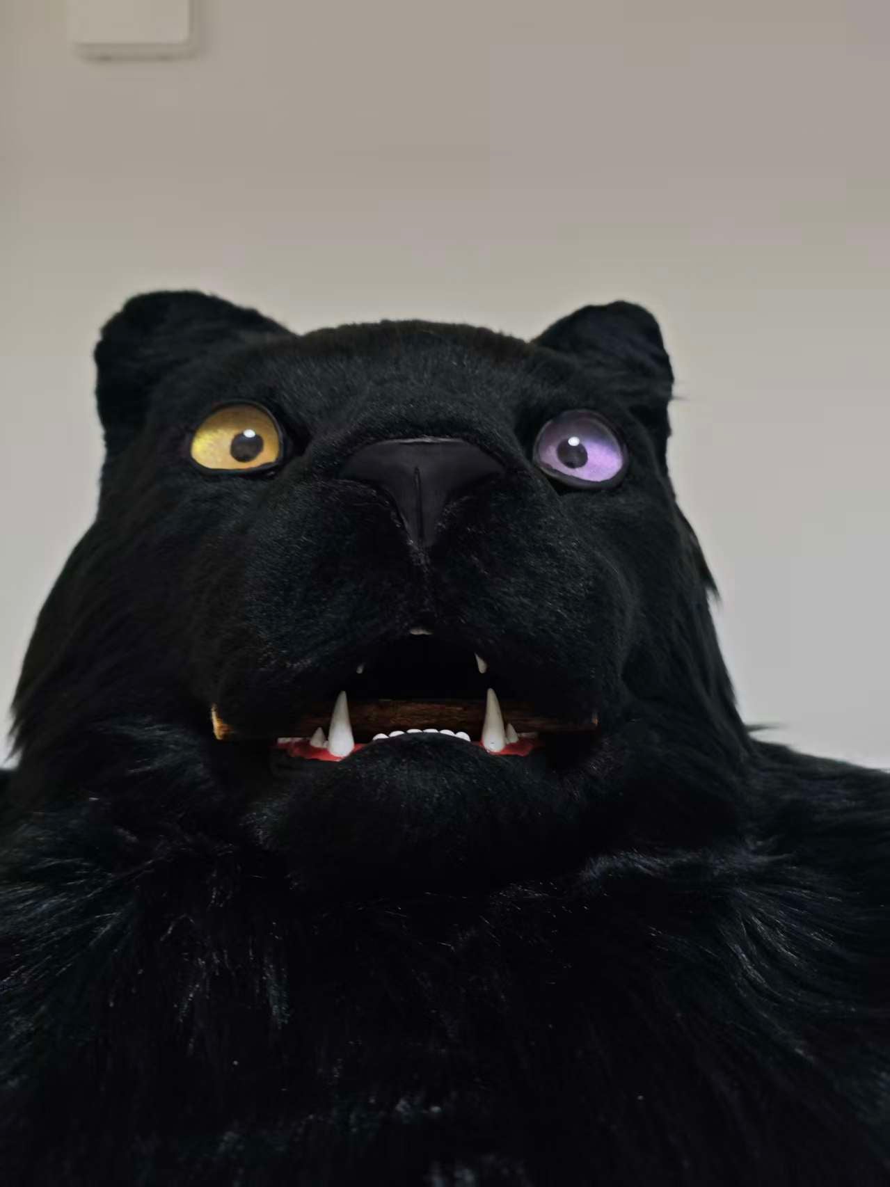 Black Leopard Realistic Head Fursuit