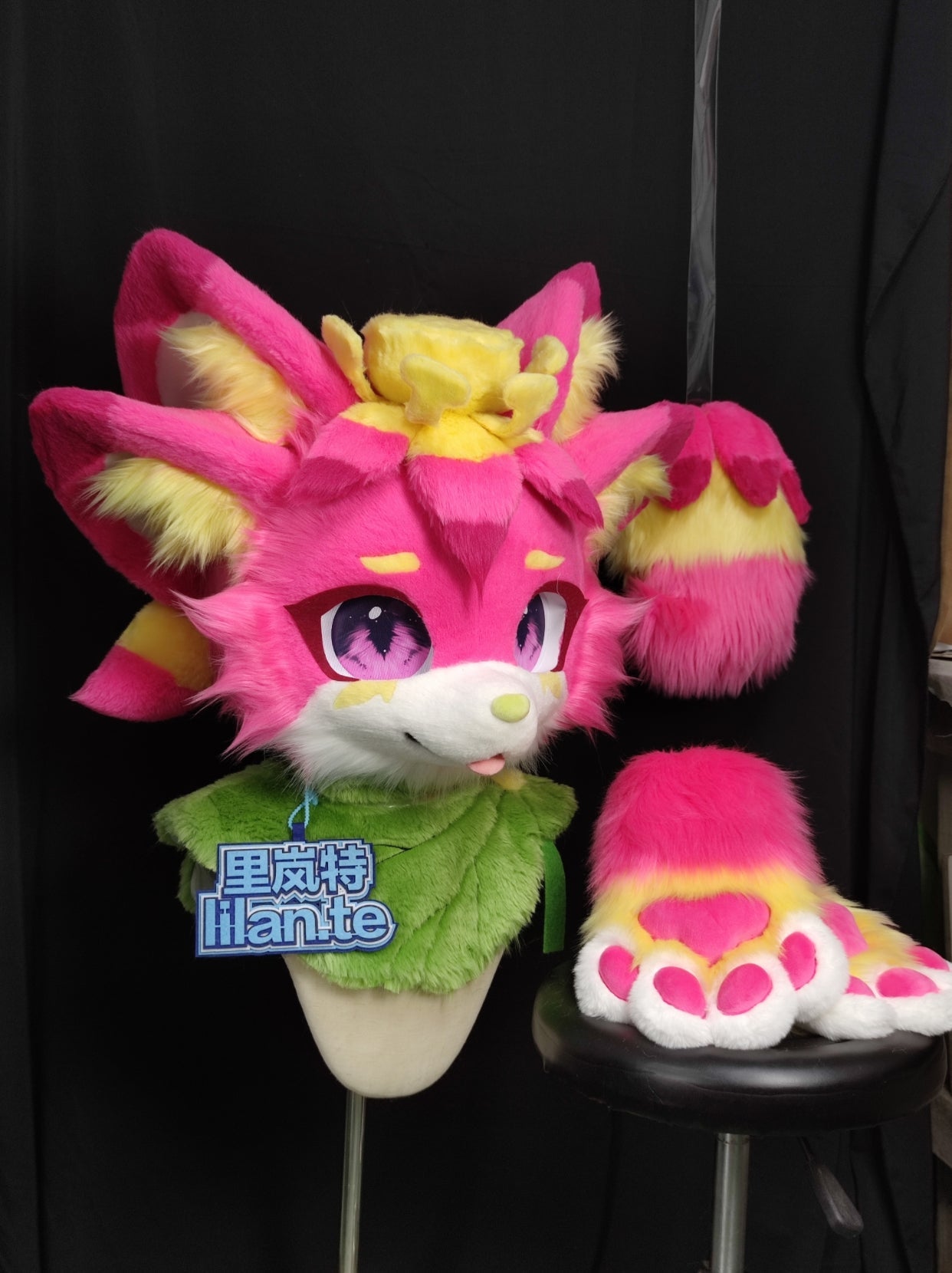 Lotus Dragon Kemono Head Fursuit (Gift Handpaws+Tail)