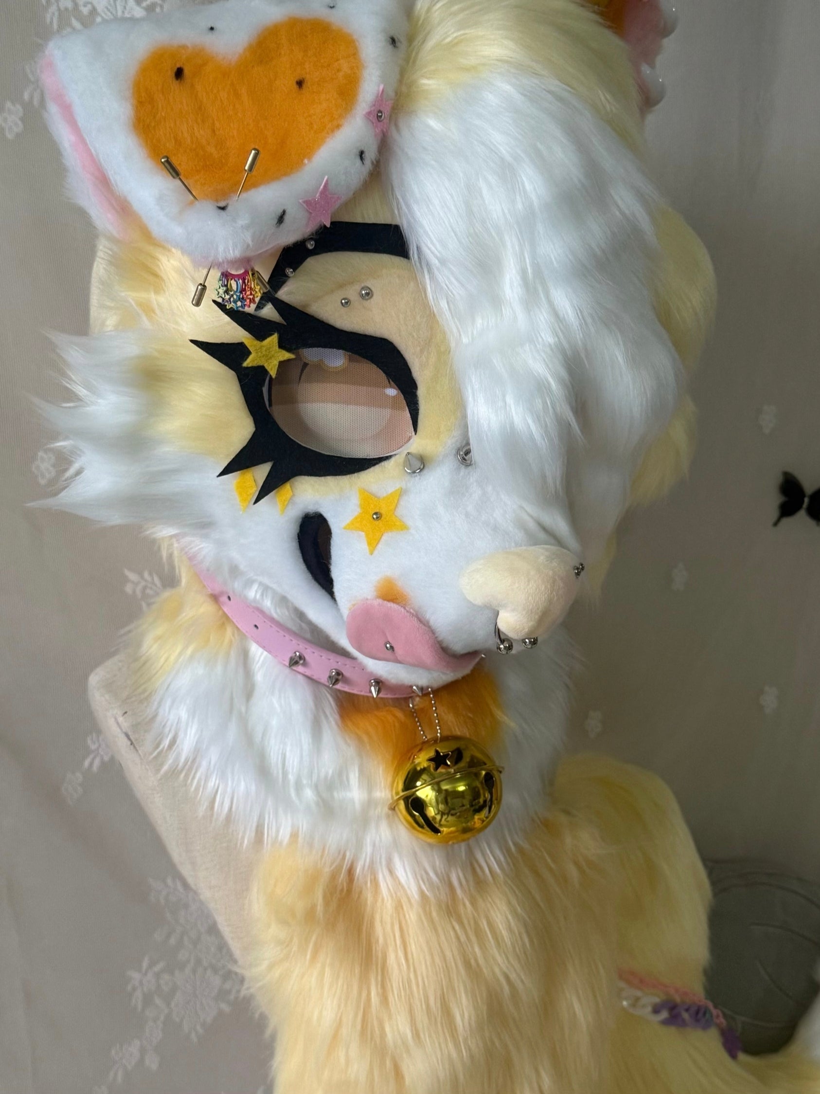 Cream Puppy Toony Head Fursuit (Gift Handpaws+Tail)