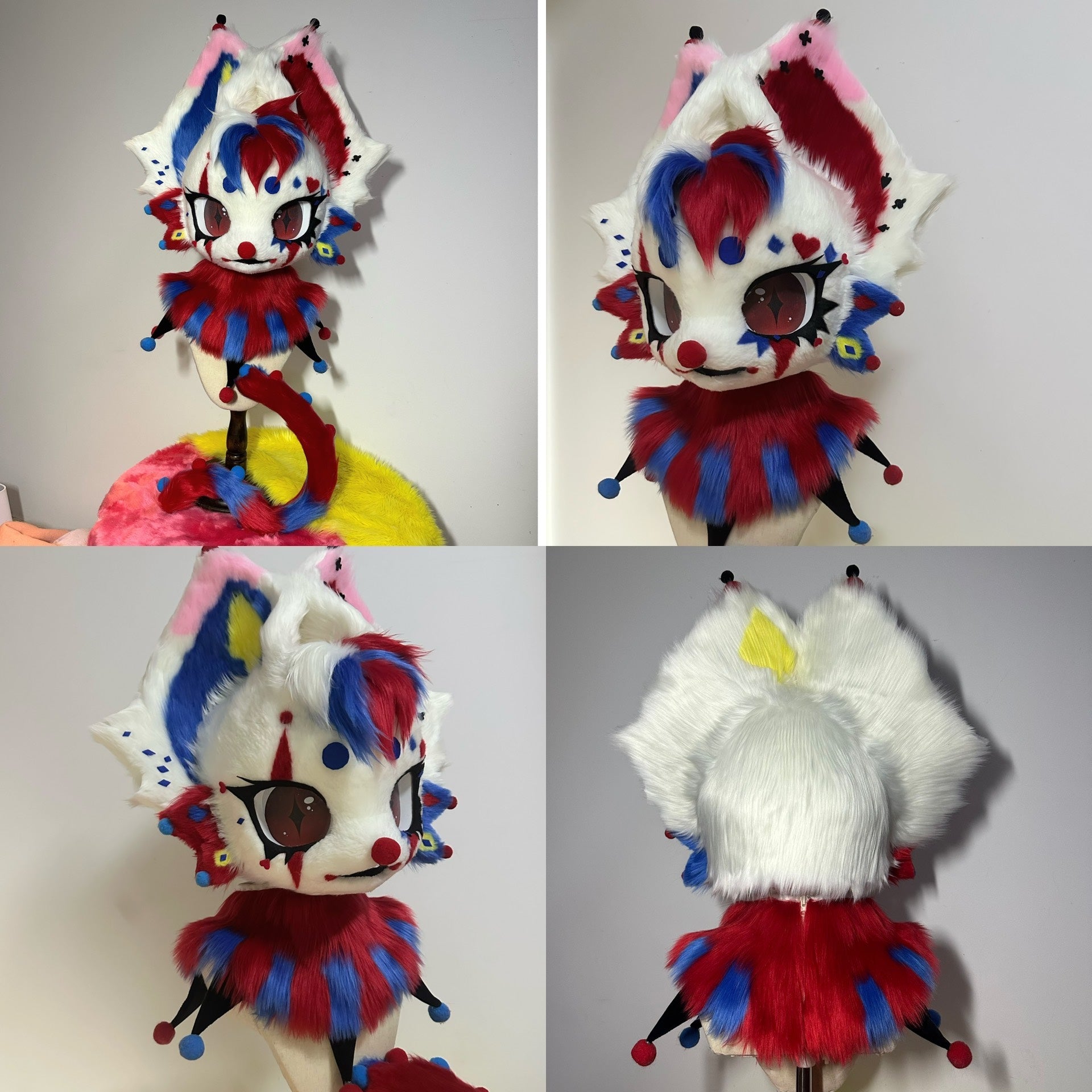 Clown Kitten Kemono Head Fursuit