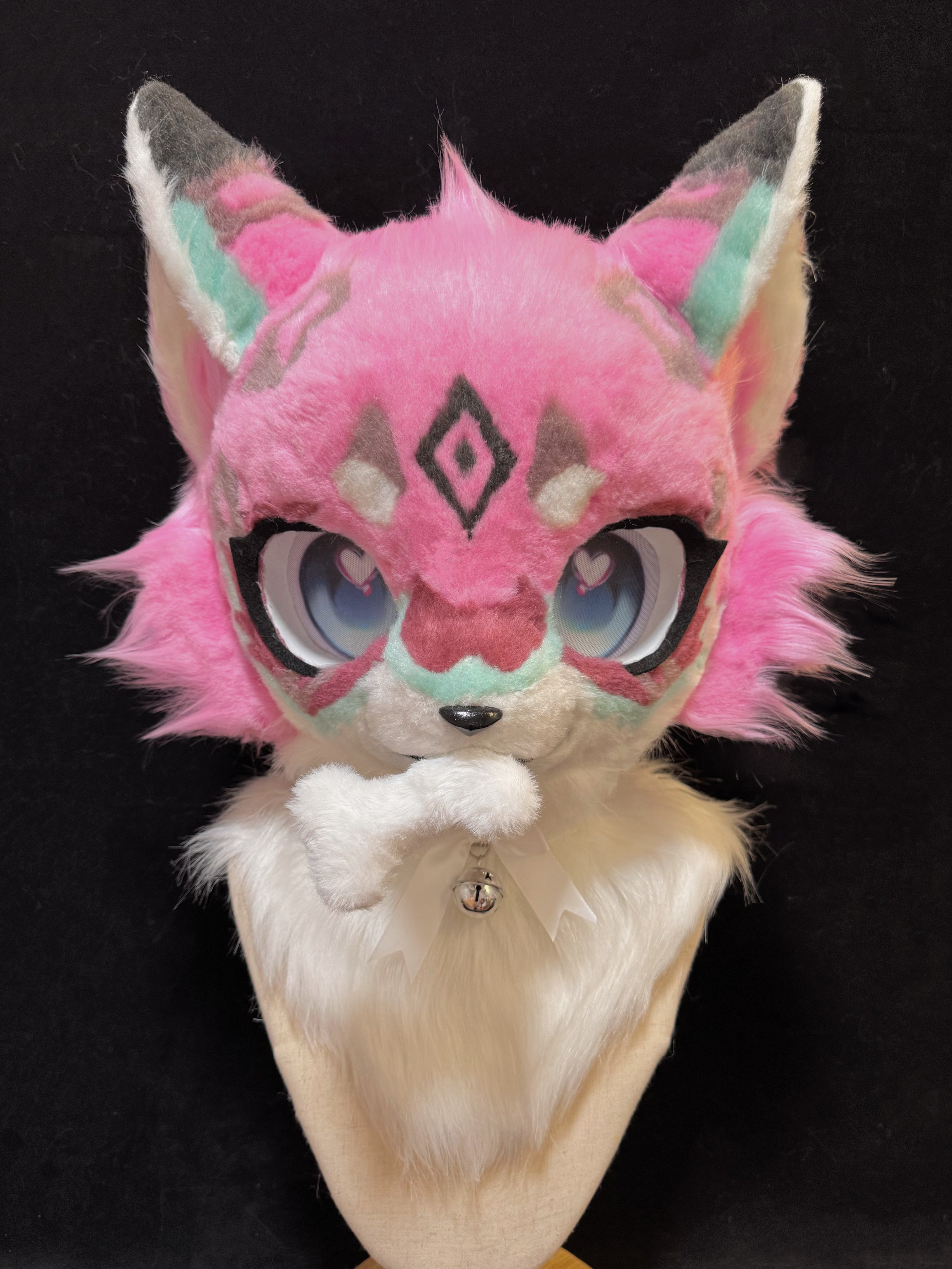 Pink Symbols Kemono Head Fursuit