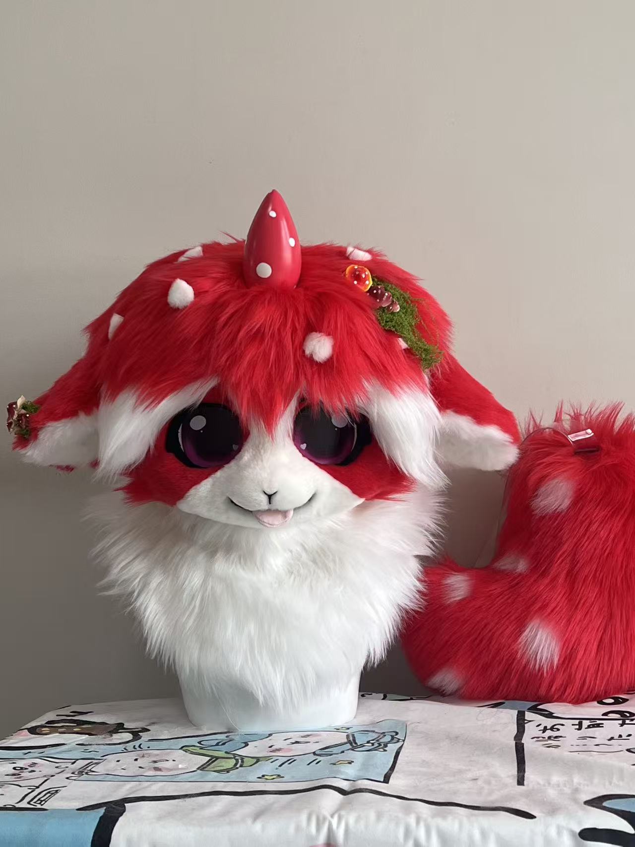 Mushroom Dragon Kemono Head Fursuit (Gift Tail)