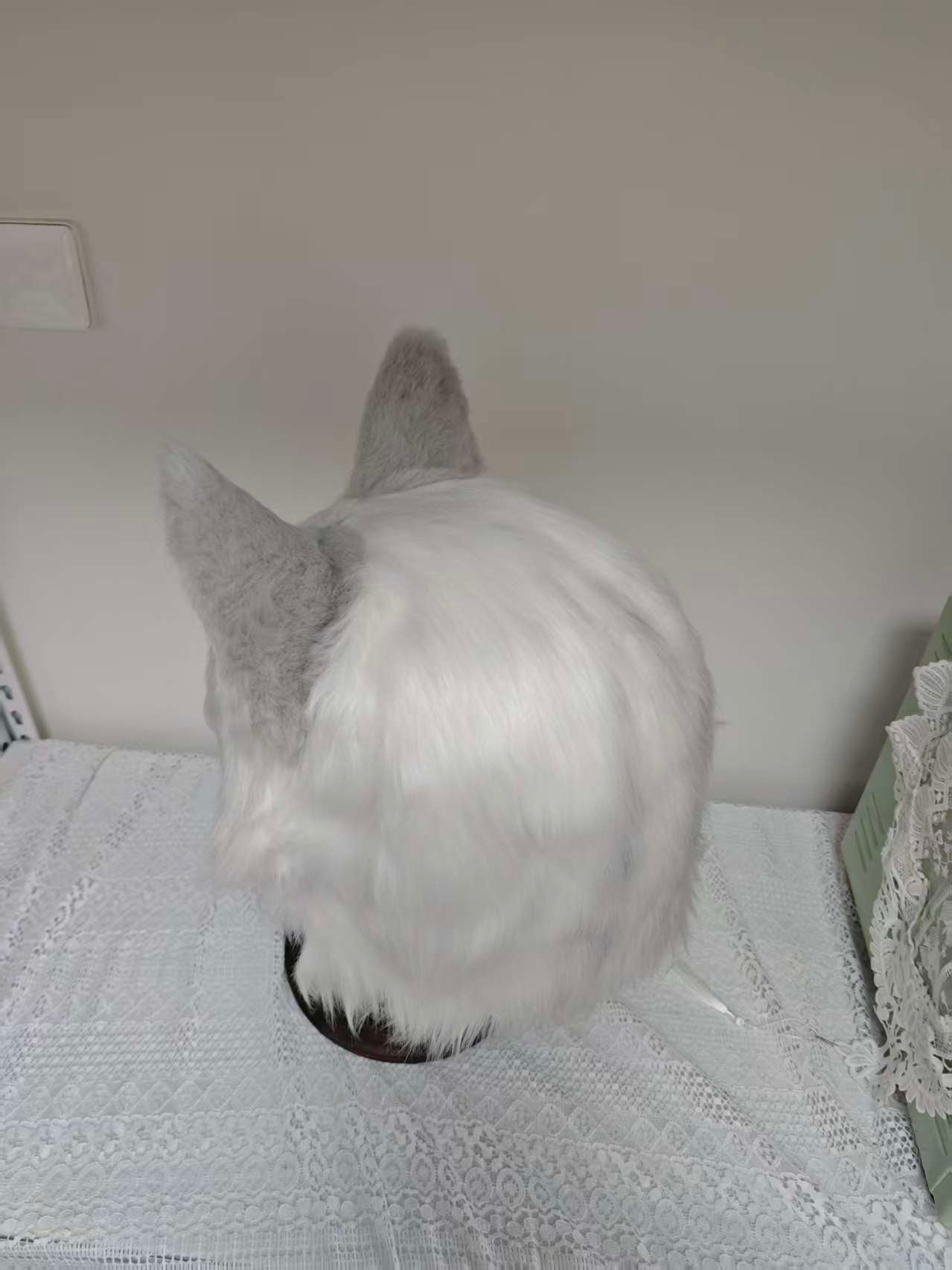 White Kitten Realistic Head Fursuit