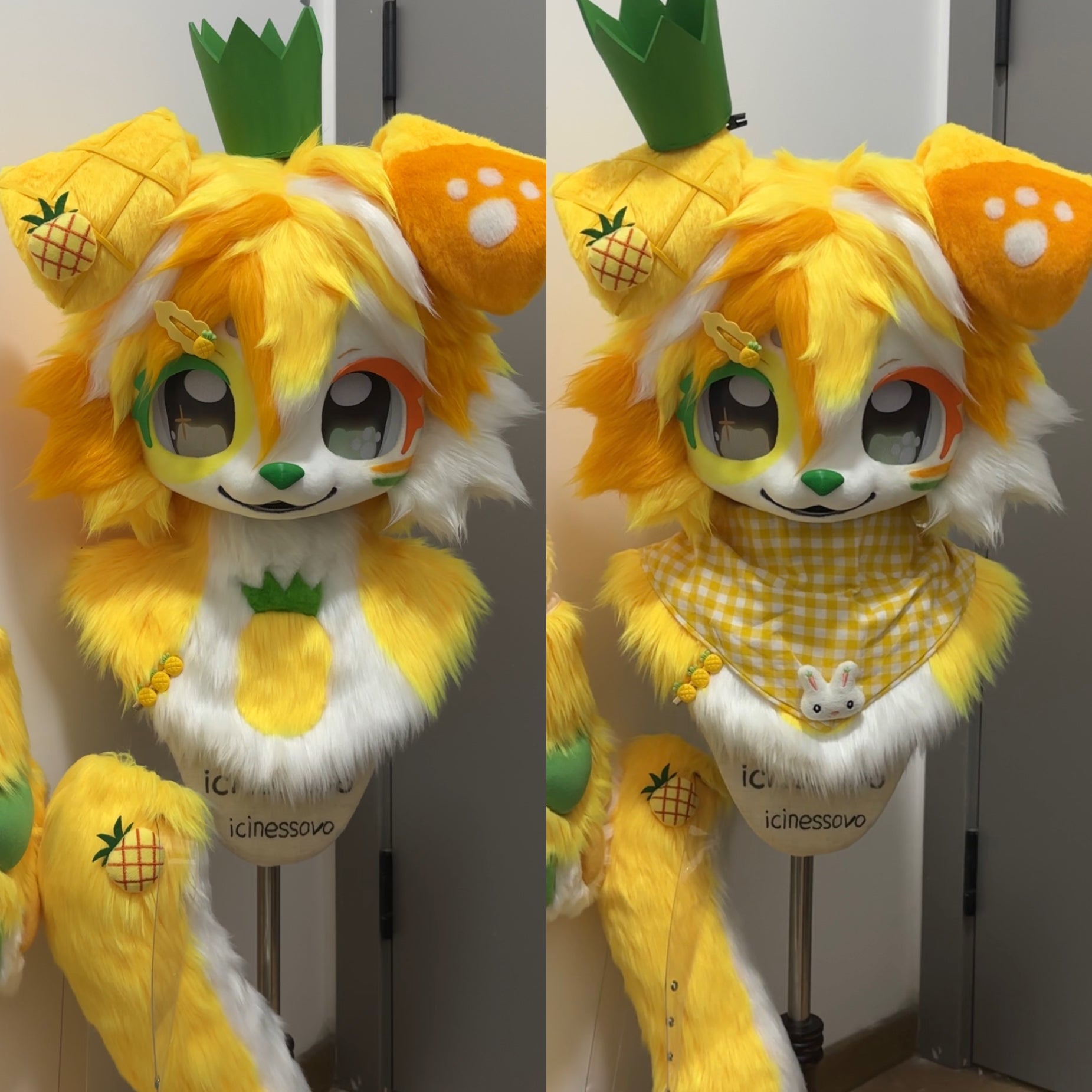 Pineapple Puppy Kemono Head Fursuit (Gift Handpaws+Tail)