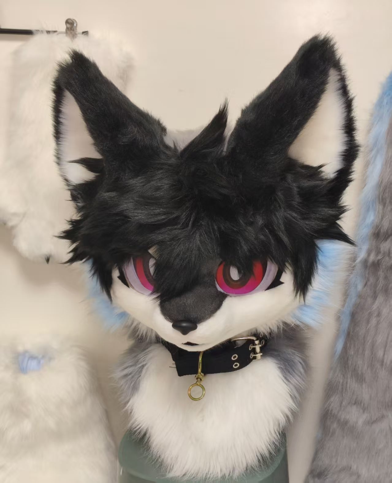 Black Puppy Kemono Head Fursuit (Gift Handpaws+Feetpaws+Tail)