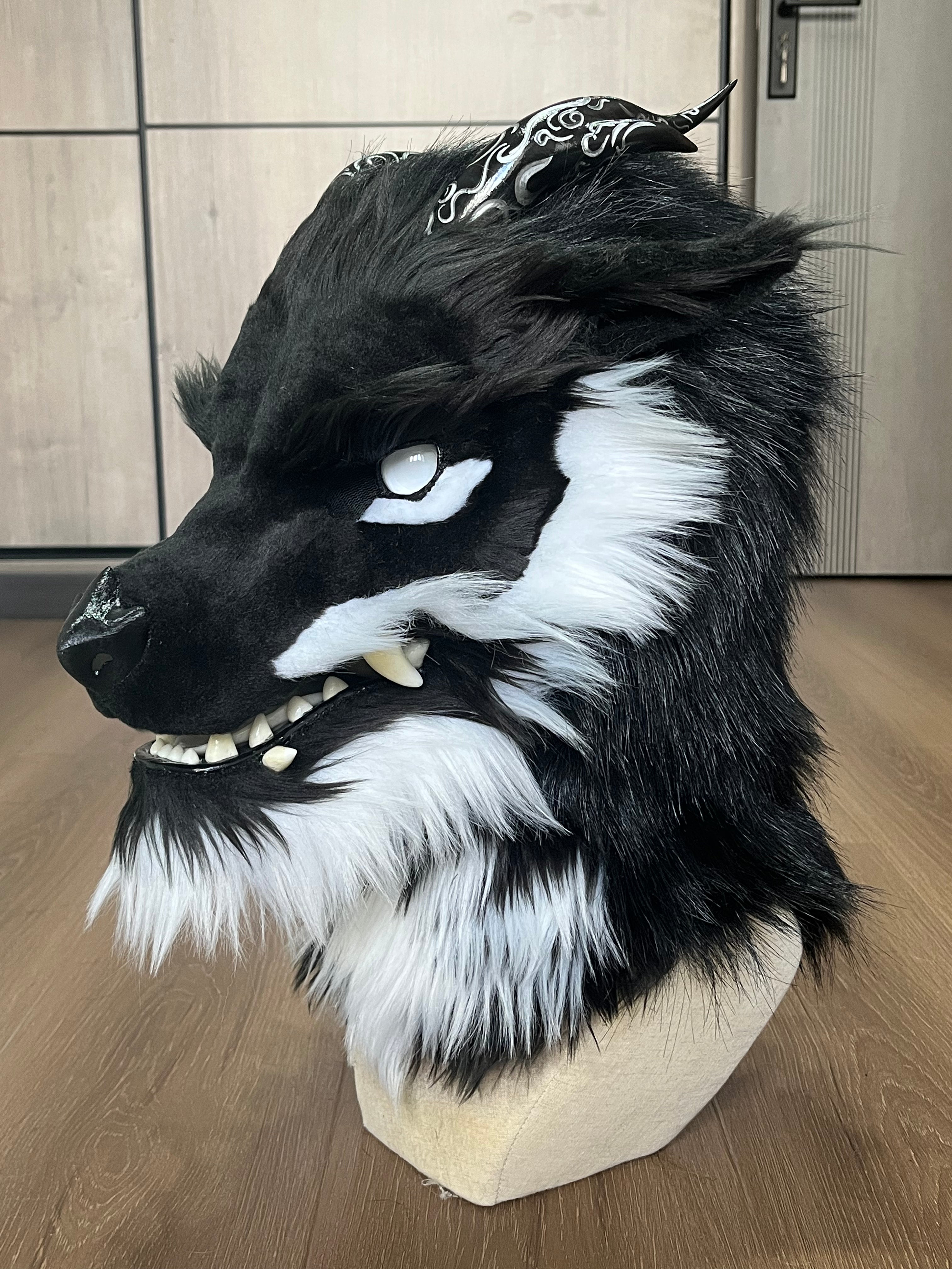 Black Dragon Realistic Head Fursuit