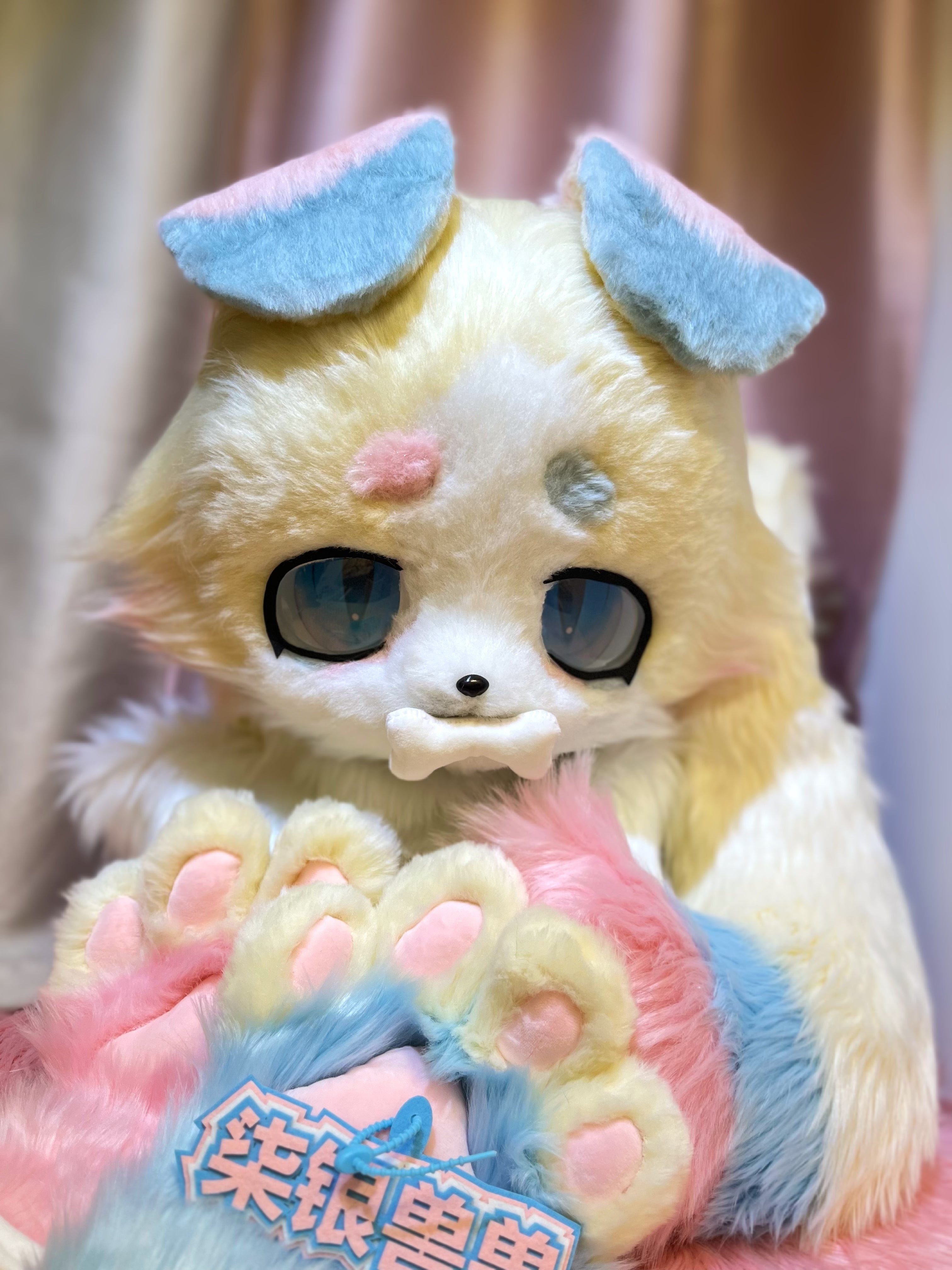 Pink Puppy Kemono Head Fursuit (Gift Handpaws+Tail)