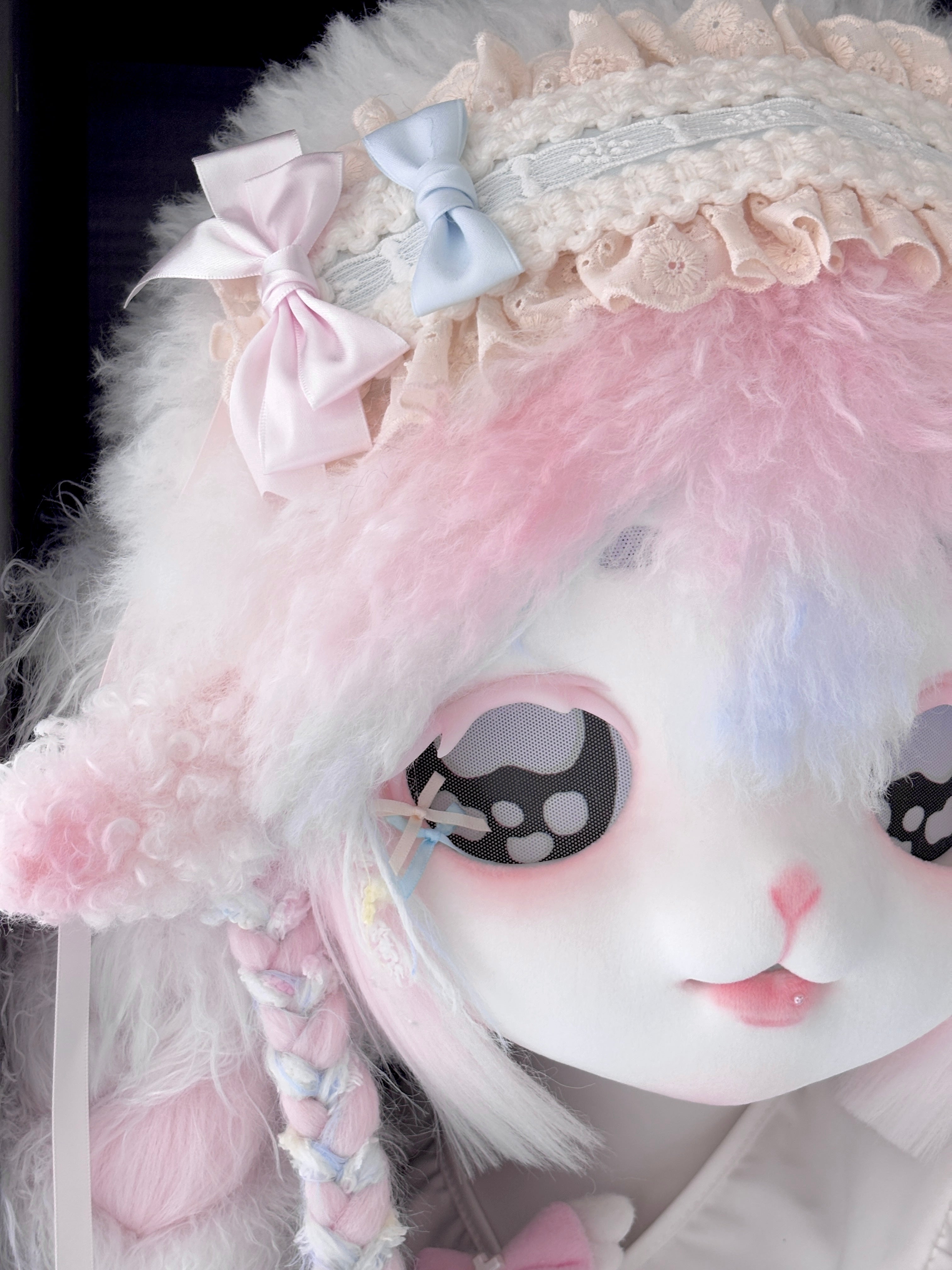 Rainbow Pink Lamb Kig Full-Set Fursuits (Gift Handpaws+Feetpaws+Tail)