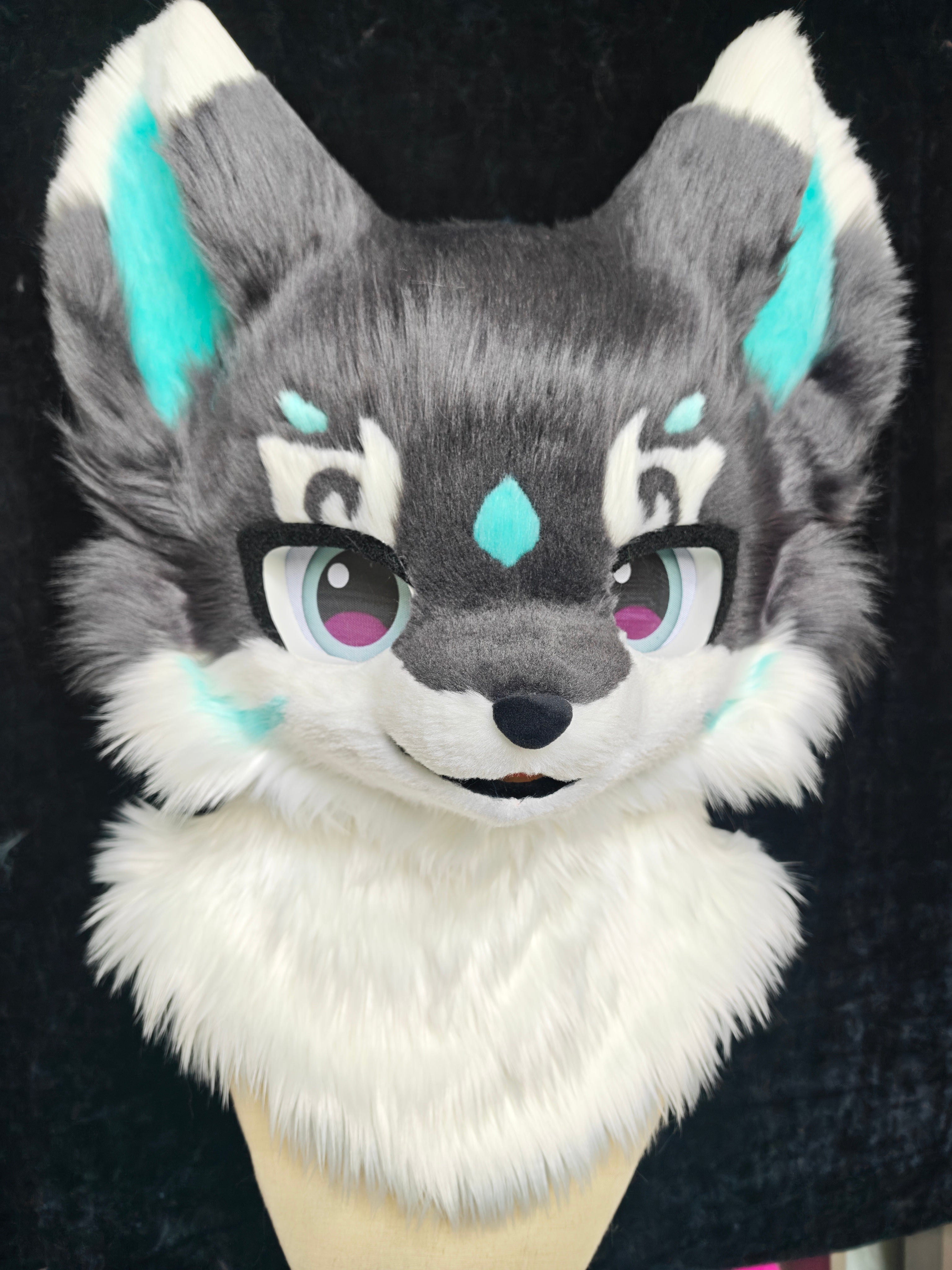 Grey Puppy Kemono Head Fursuit (Gift Handpaws)