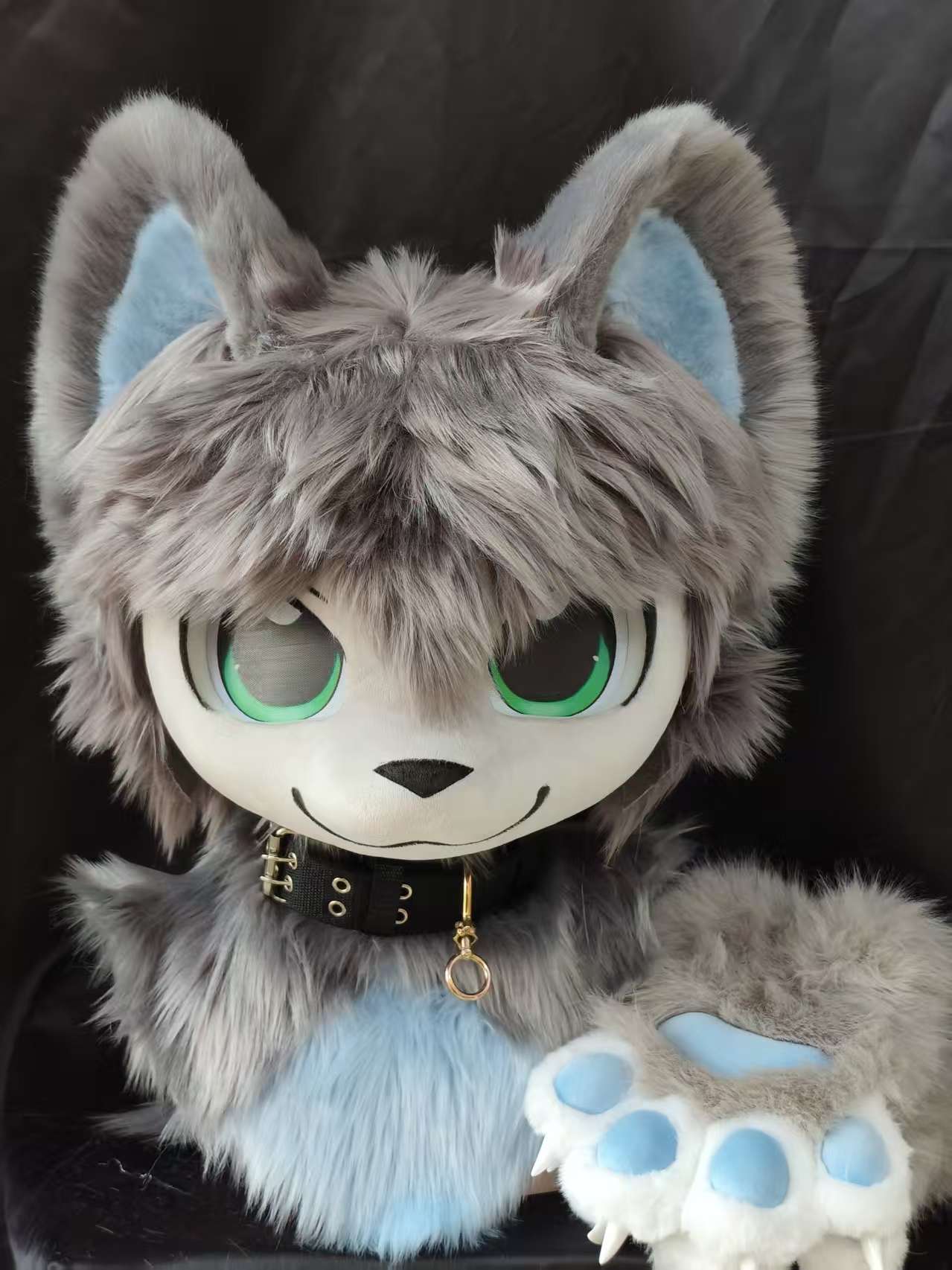 Grey Puppy Kemono Kemono Head Fursuit