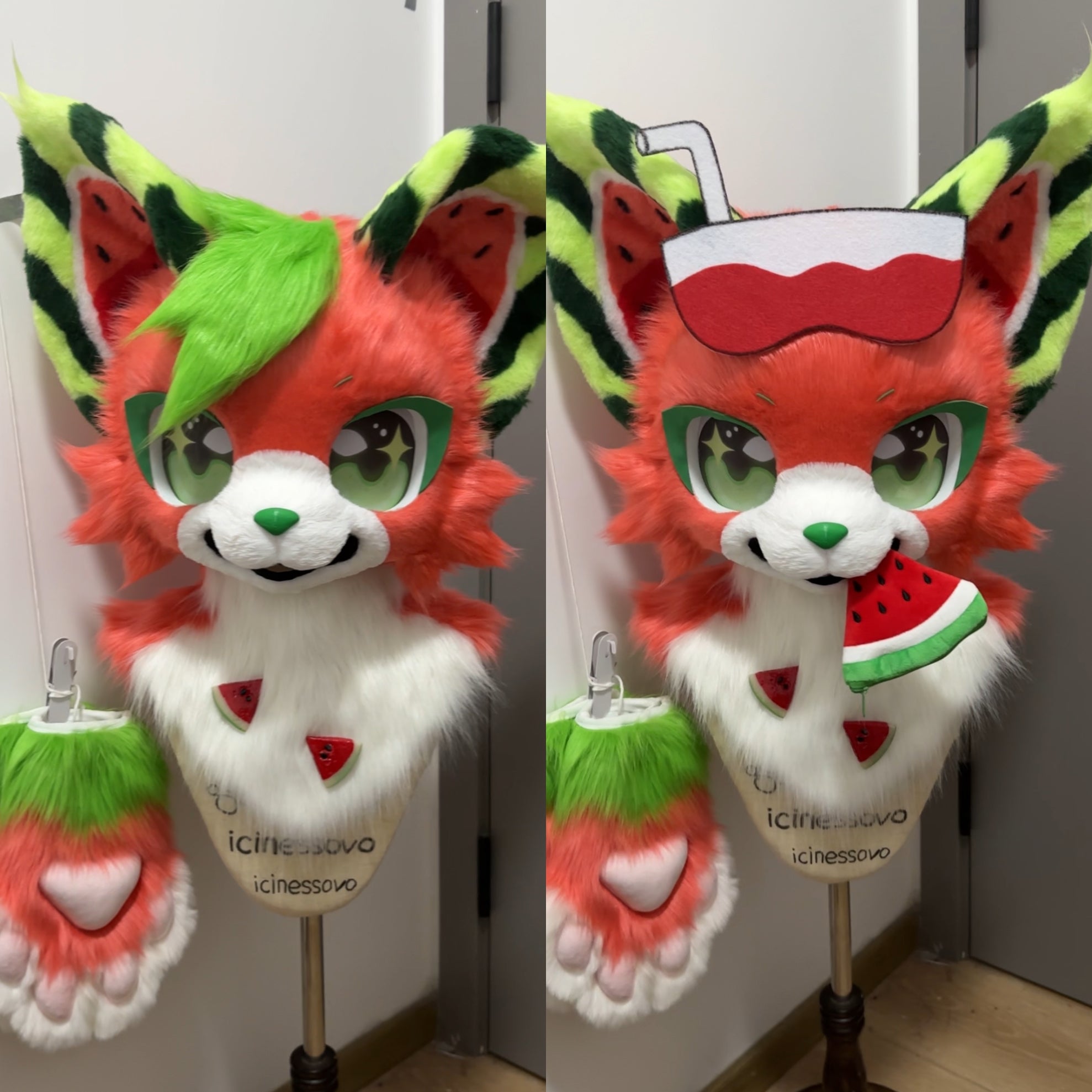 [Fox] Watermelon Fox Kemono Fursuits Stock（Gift Handpaws）