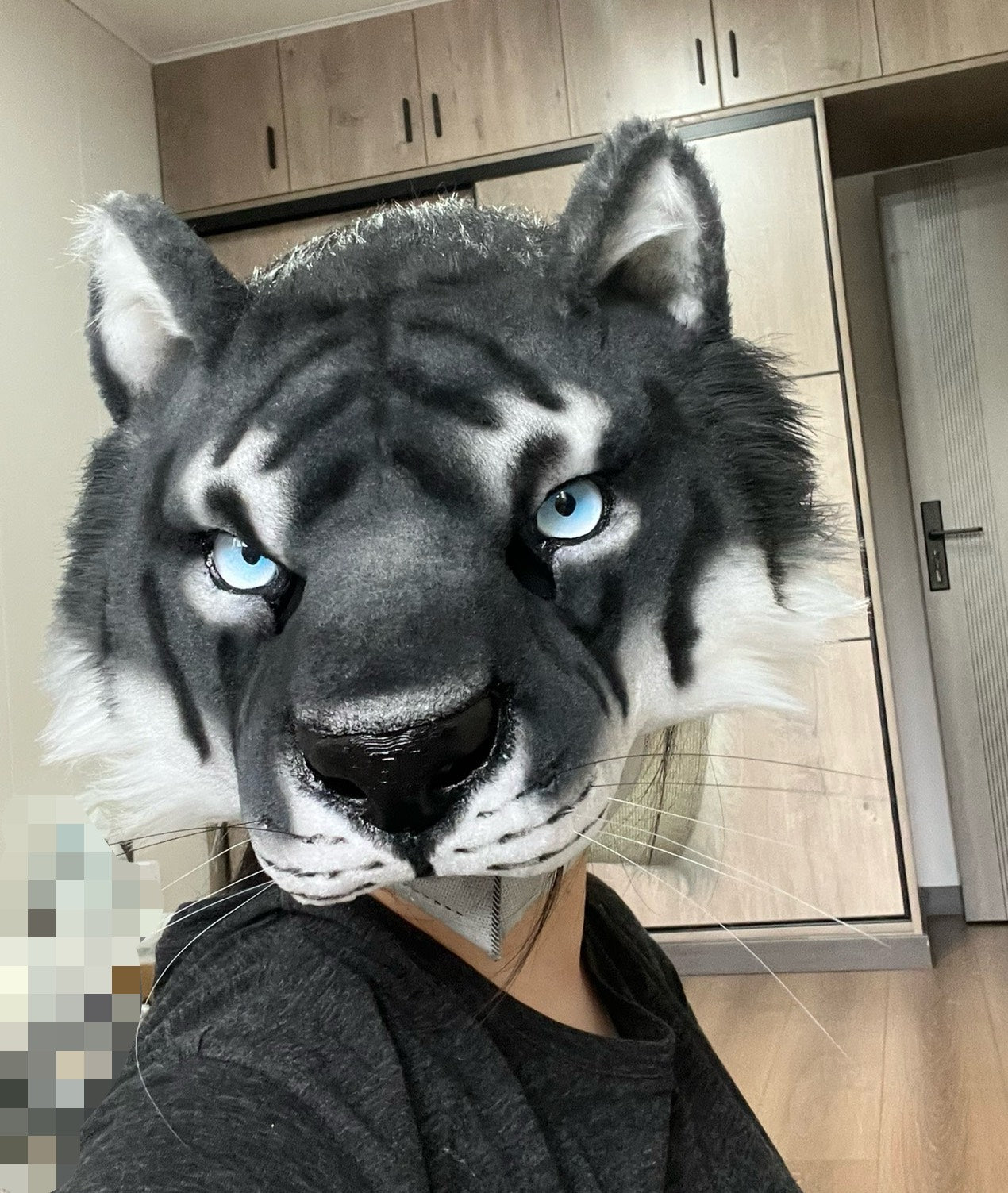 Black Tiger Realistic Head Fursuit