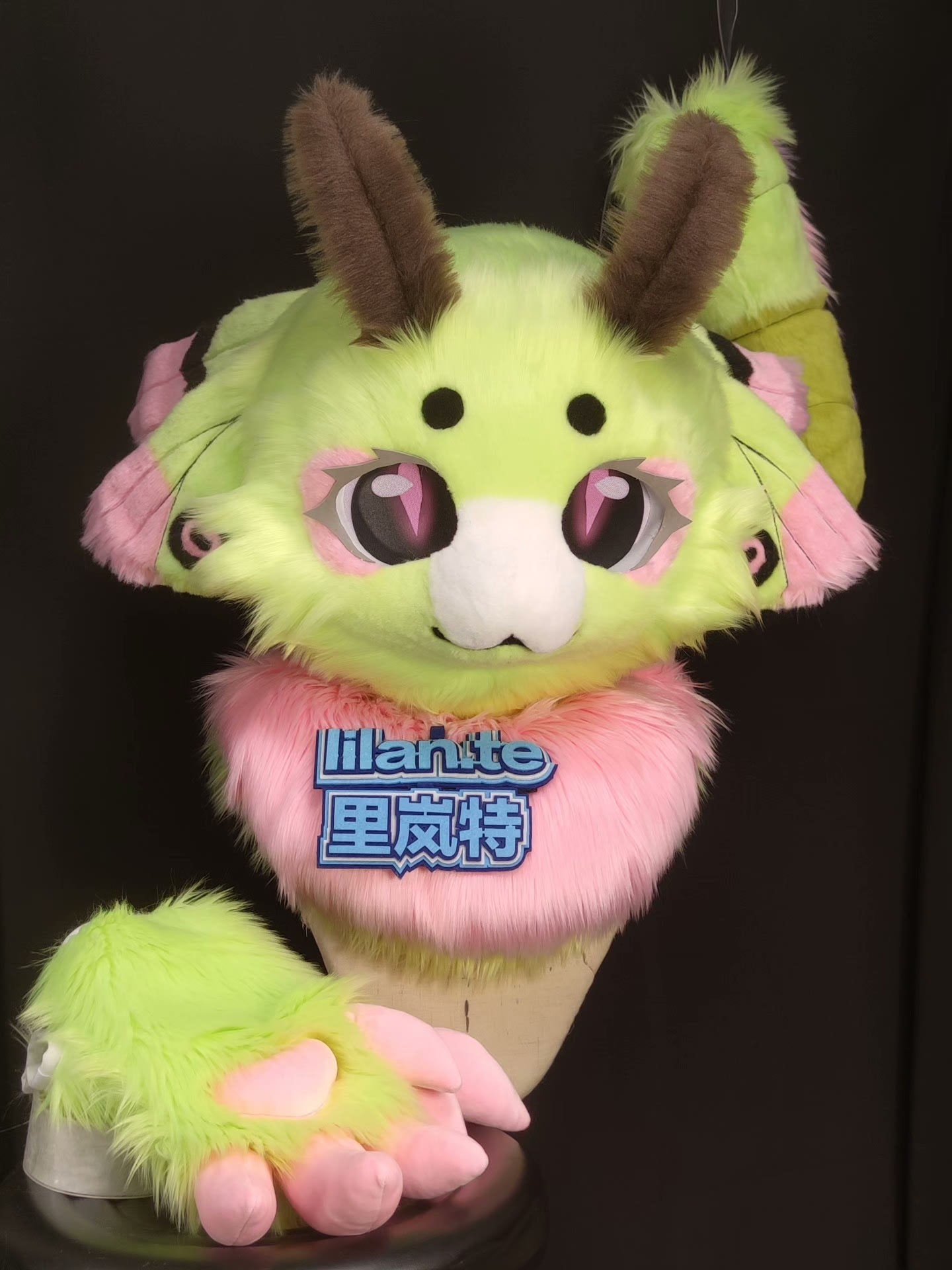 [Moth] Pink Green Moth Kemono Fursuits Stock (Gift Handpaws+Tail)