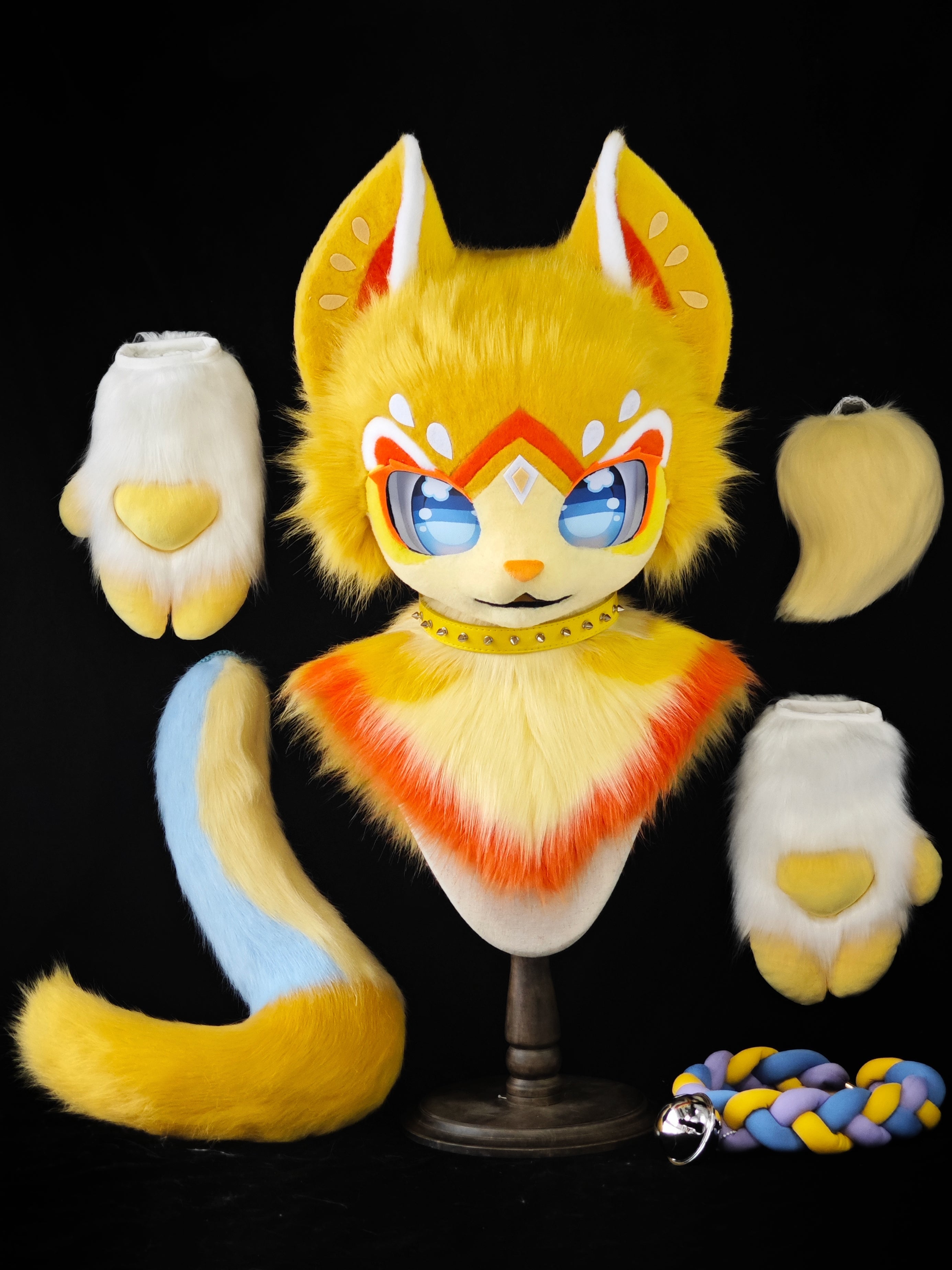 Lemon Kitten Kemono Head Fursuit (Gift Handpaws+Tail)