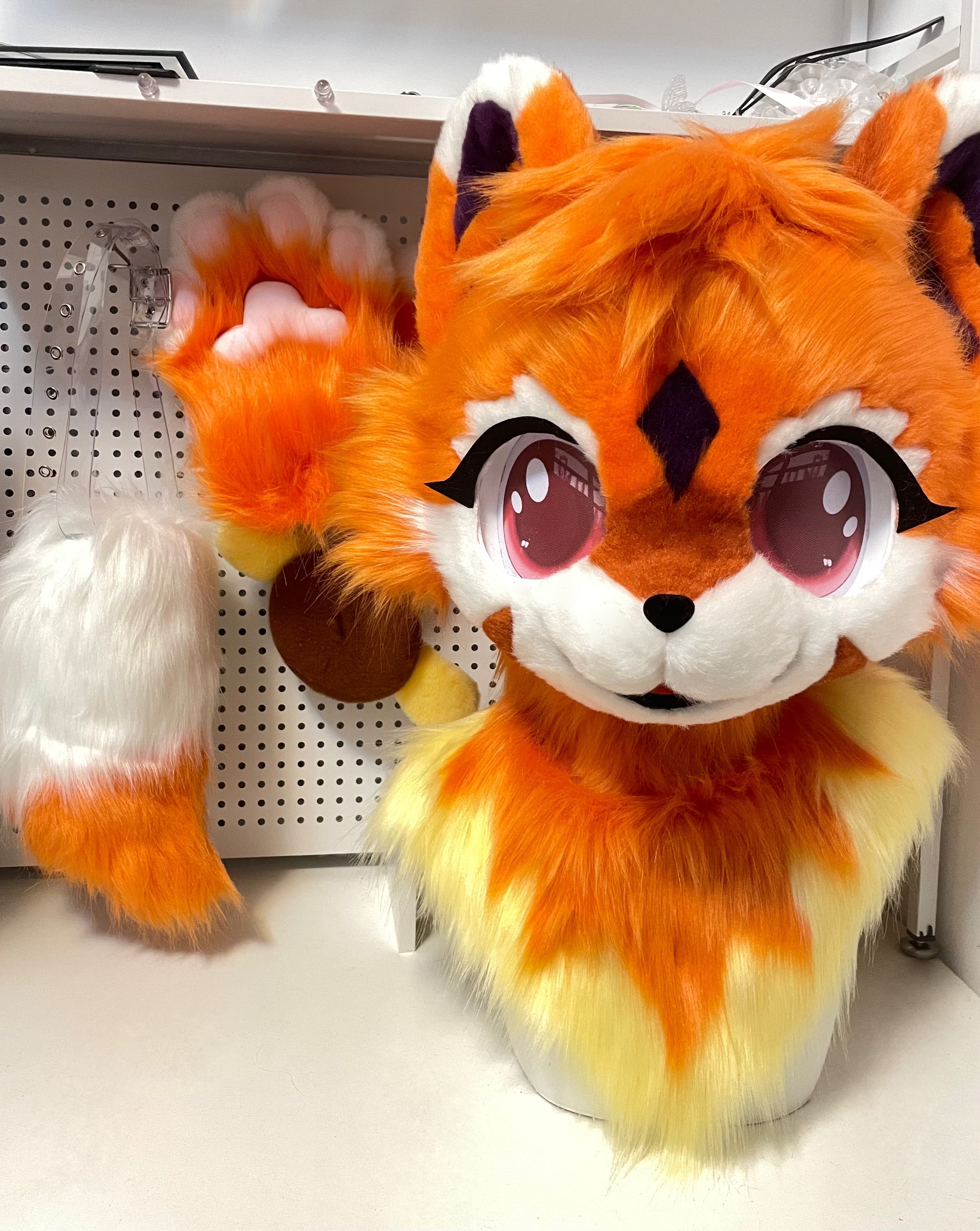 Orange Kitten Kemono Head Fursuit
