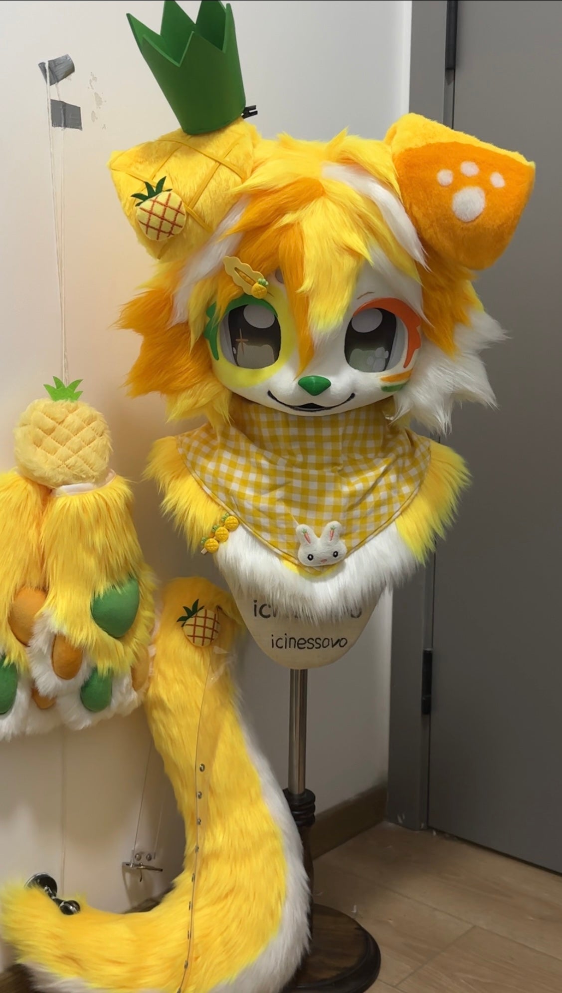 Pineapple Puppy Kemono Head Fursuit (Gift Handpaws+Tail)