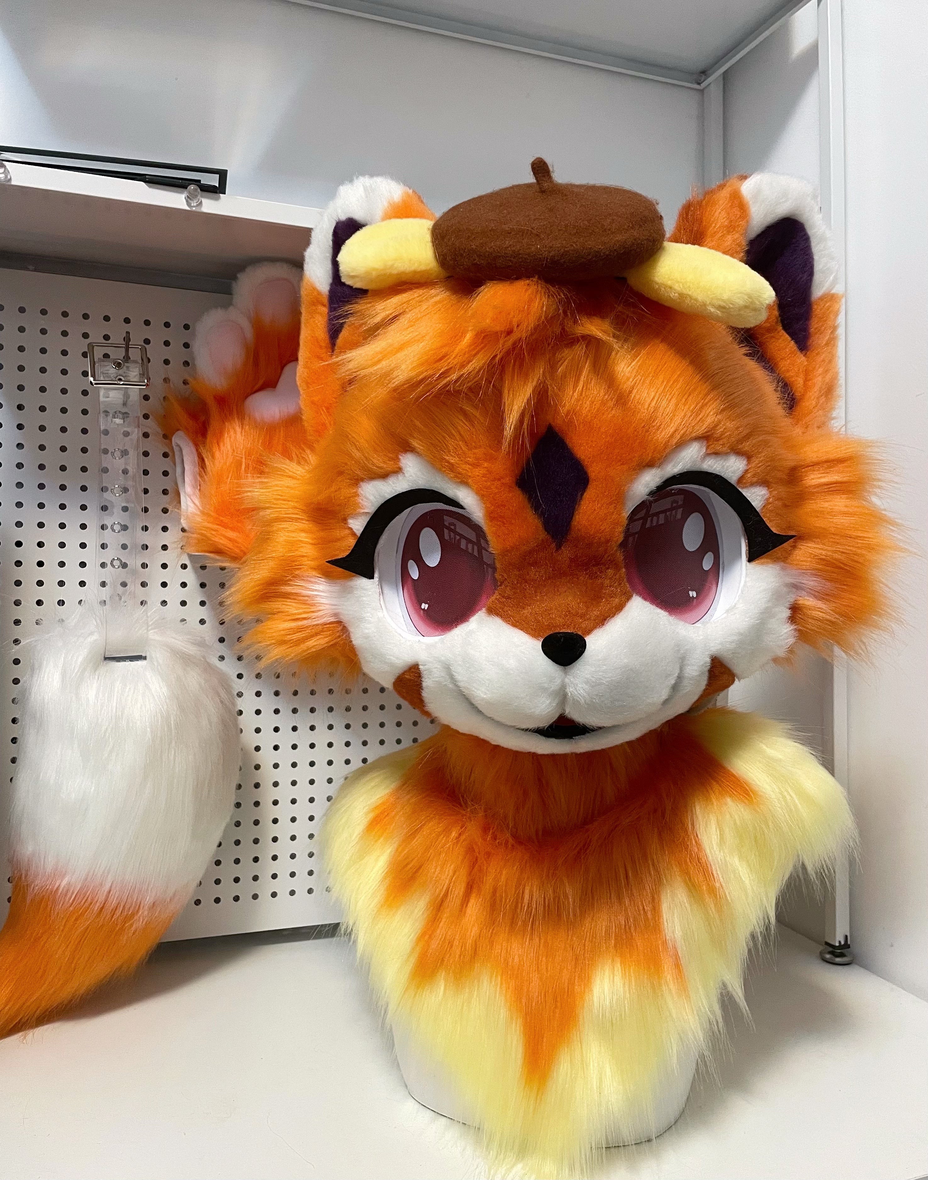 Orange Kitten Kemono Head Fursuit