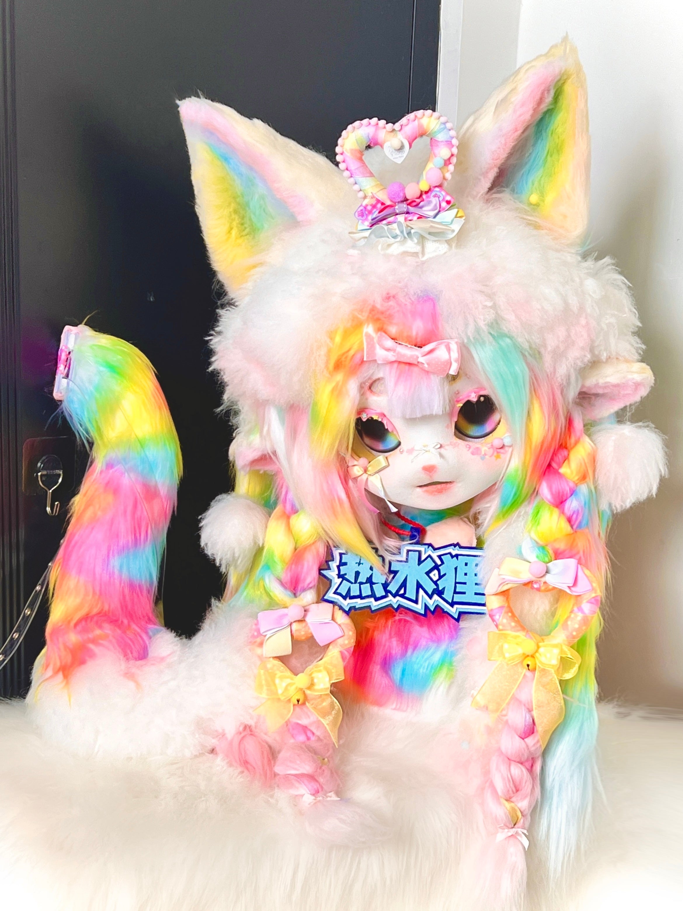Rainbow Sugar Kitten Kig Full Set Fursuits (Gift Handpaws+Feetpaws+Tail)