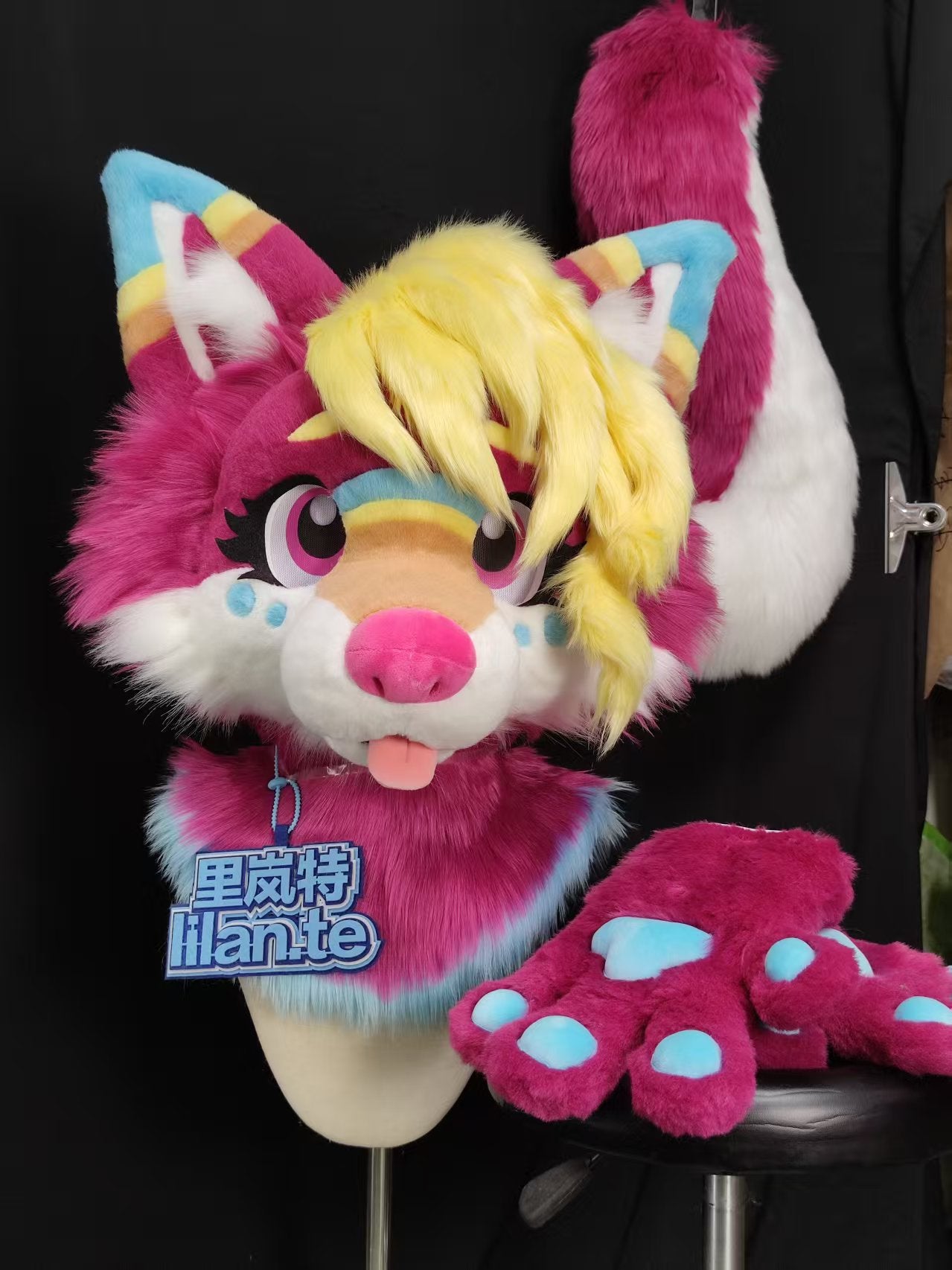 Multi-colored Fox Toony Head Fursuit (Gift Handpaws+Tail)