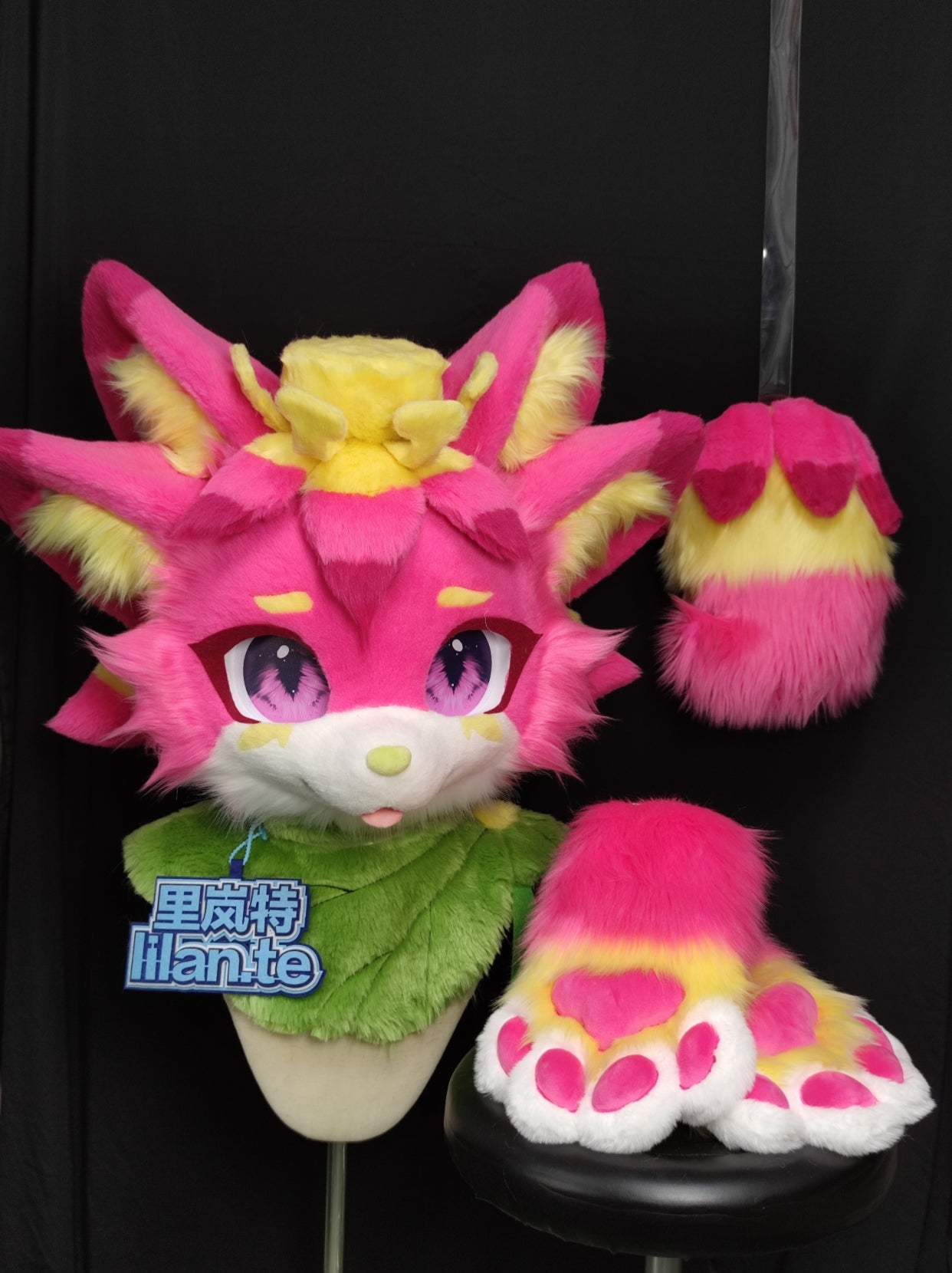 Lotus Dragon Kemono Head Fursuit (Gift Handpaws+Tail)