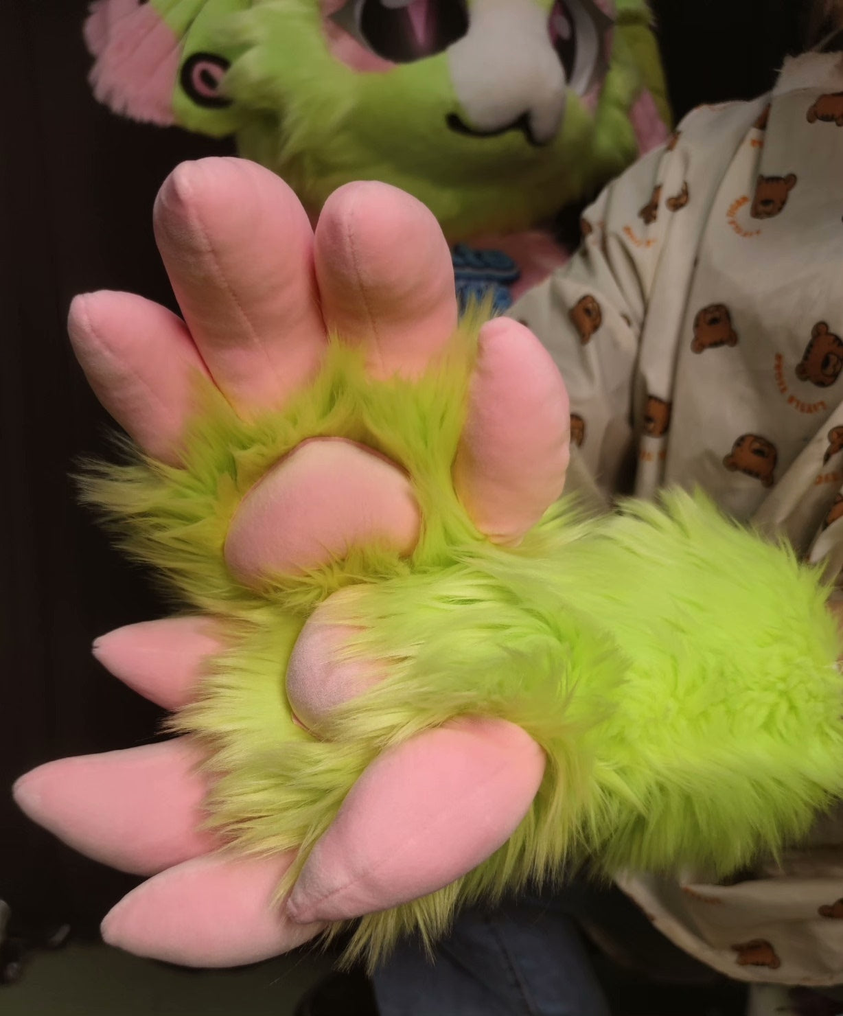 [Moth] Pink Green Moth Kemono Fursuits Stock (Gift Handpaws+Tail)