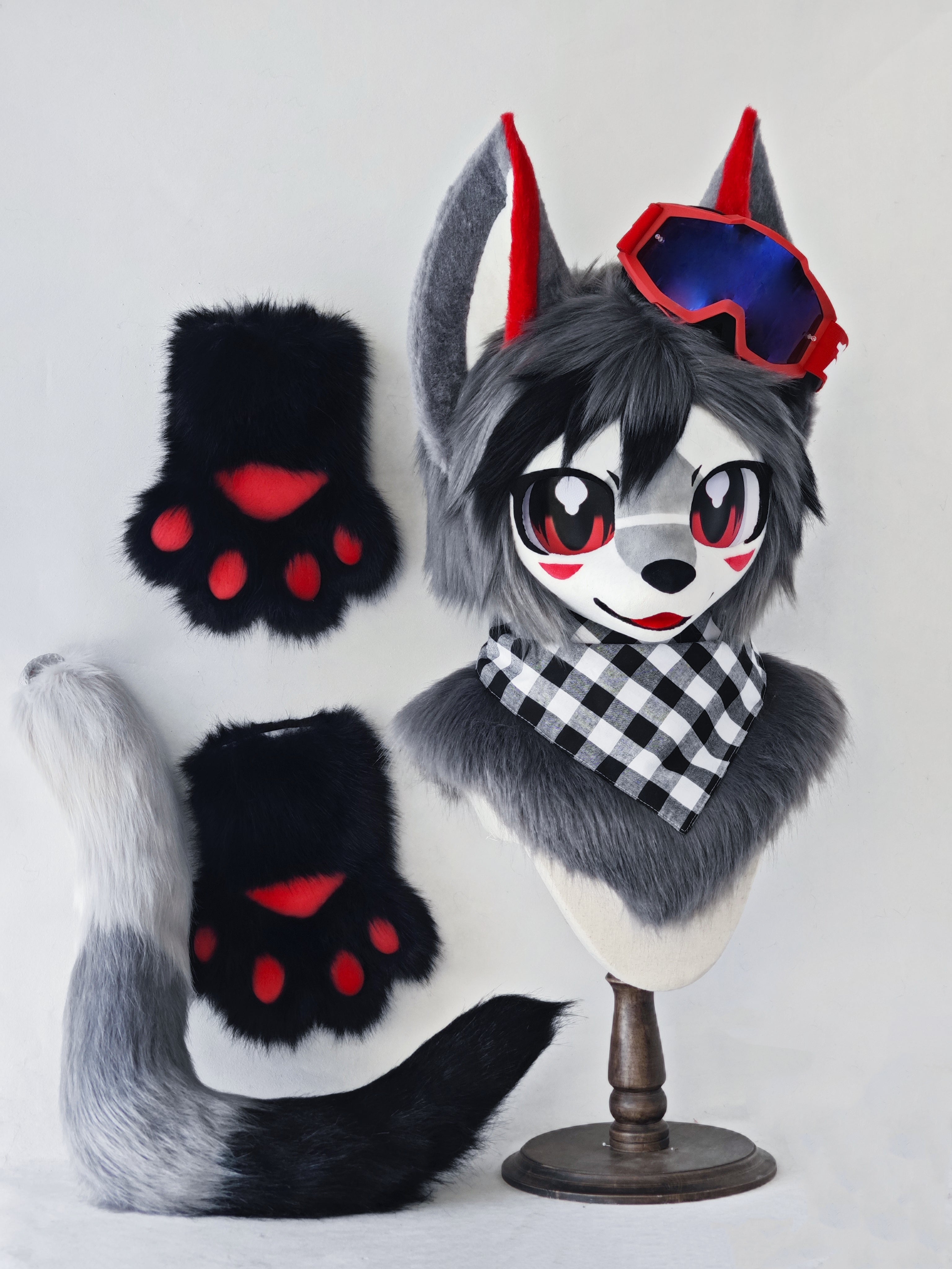 Gary Cycling Fox Kemono Head Fursuit (Gift Handpaws+Tail)