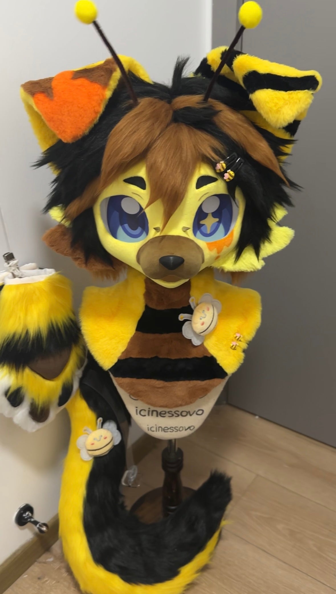 Bee Puppy Kemono Head Fursuit (Gift Handpaws+Tail)