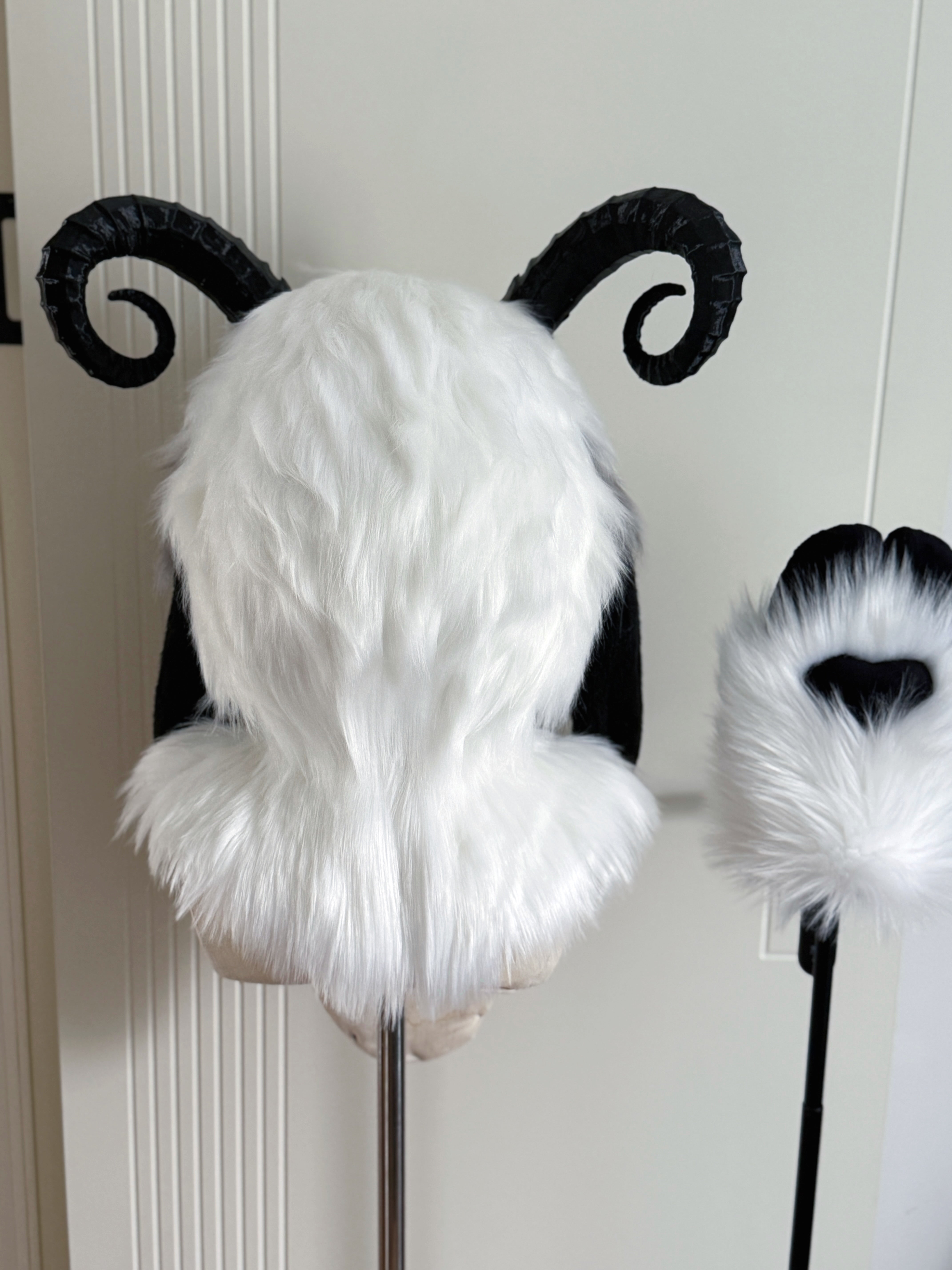 Black Goat Kig Head Fursuit (Gift Handpaws)