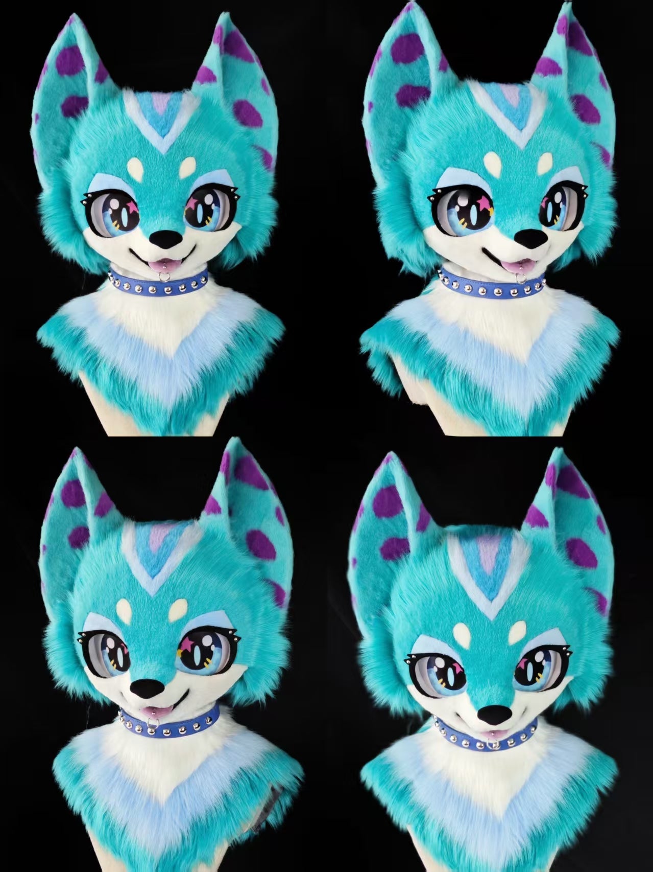 Teal Fox Kemono Head Fursuit (Gift Handpaws+Tail)