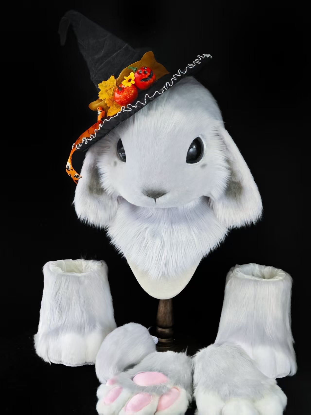 Grey Magic Bunny Kemono Head Fursuit