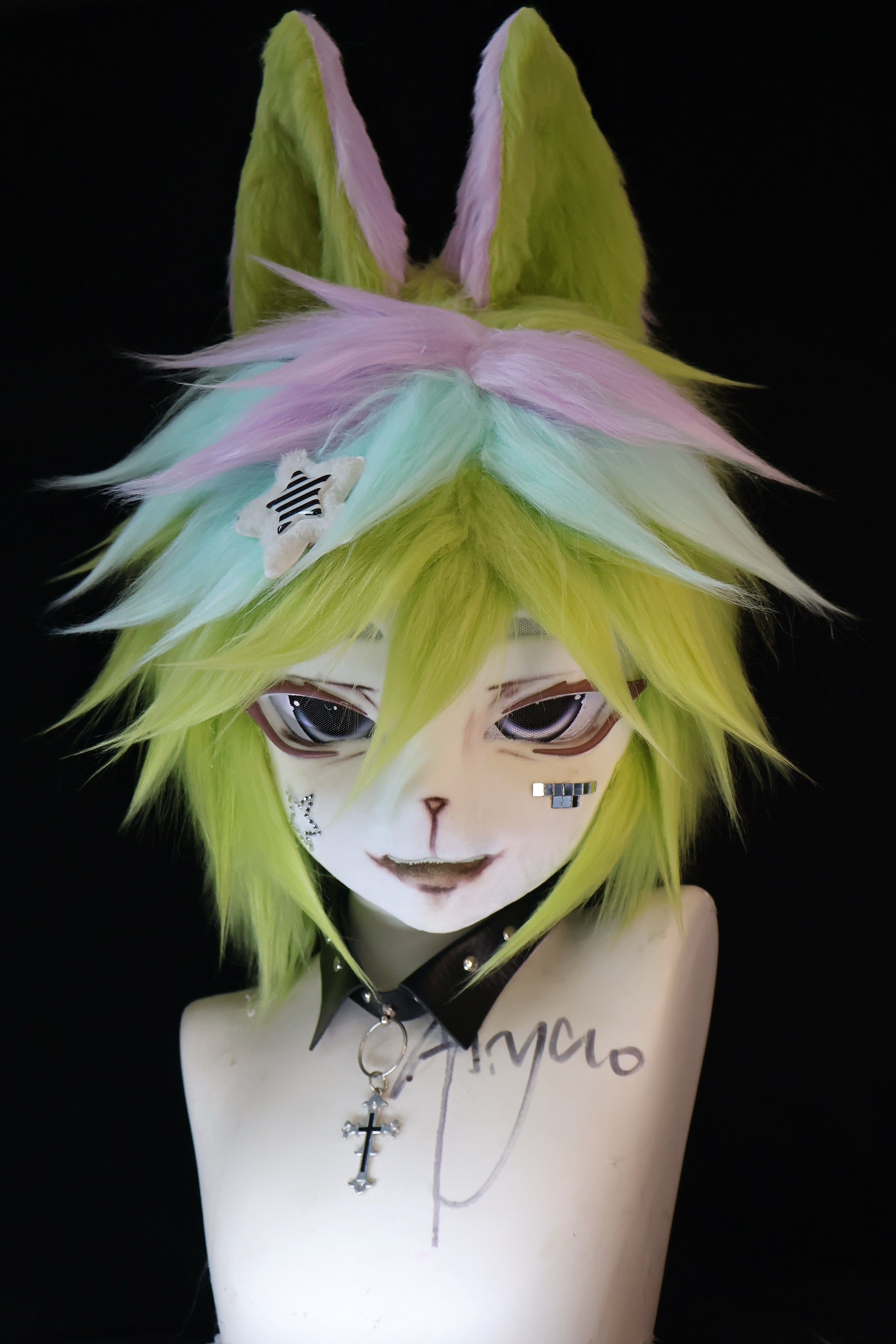 Green Wolf Kig Head Fursuit