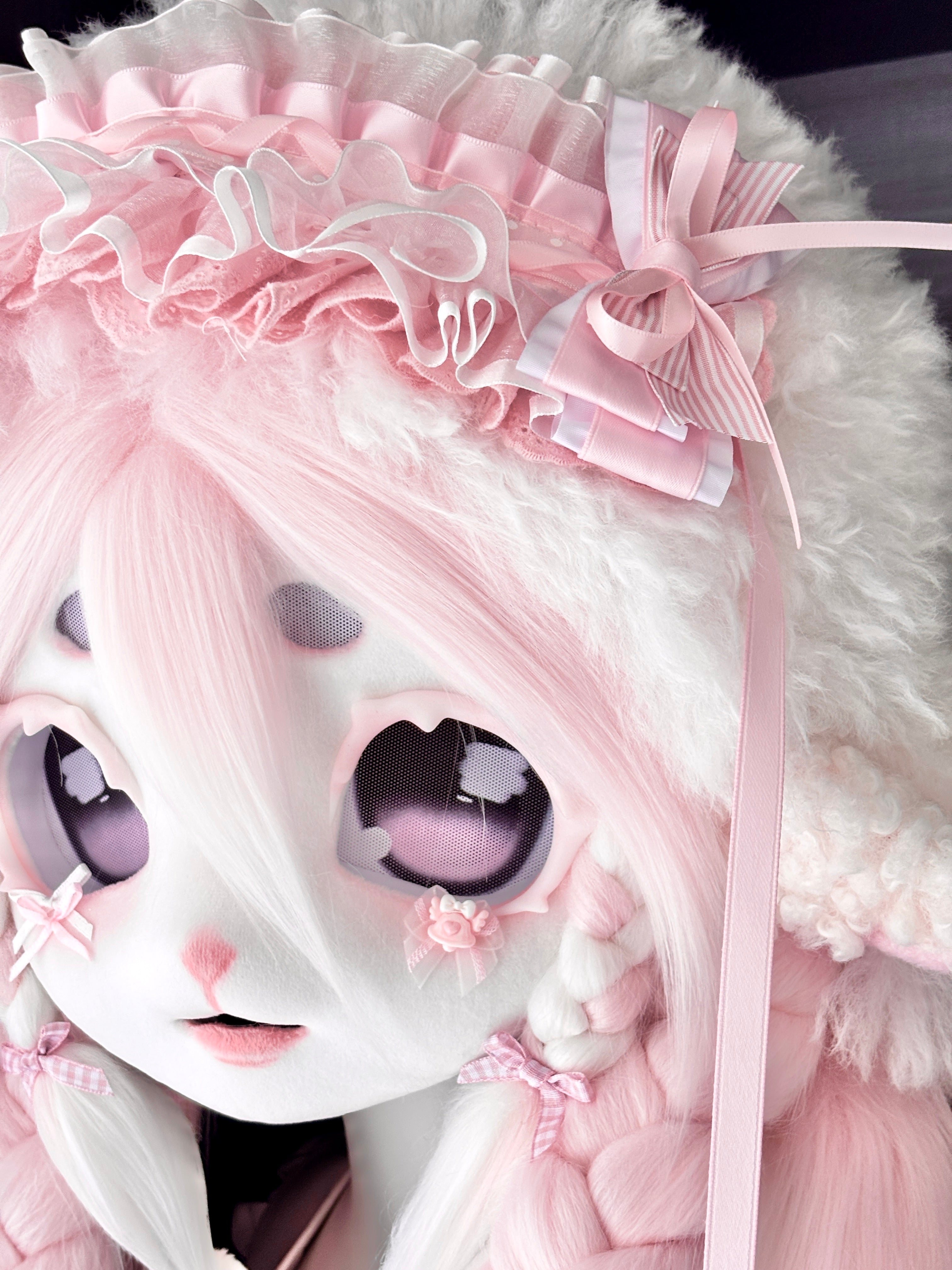 Pink Lolita Lamb Kig Full-Set Fursuit (Gift Handpaws+Feetpaws+Tail)