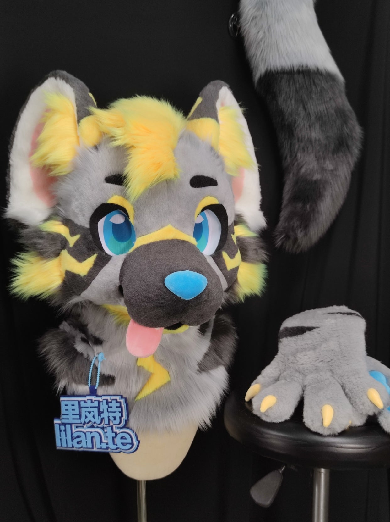 Flash Wolf Kemono Head Fursuit (Gift Handpaws+Tail)