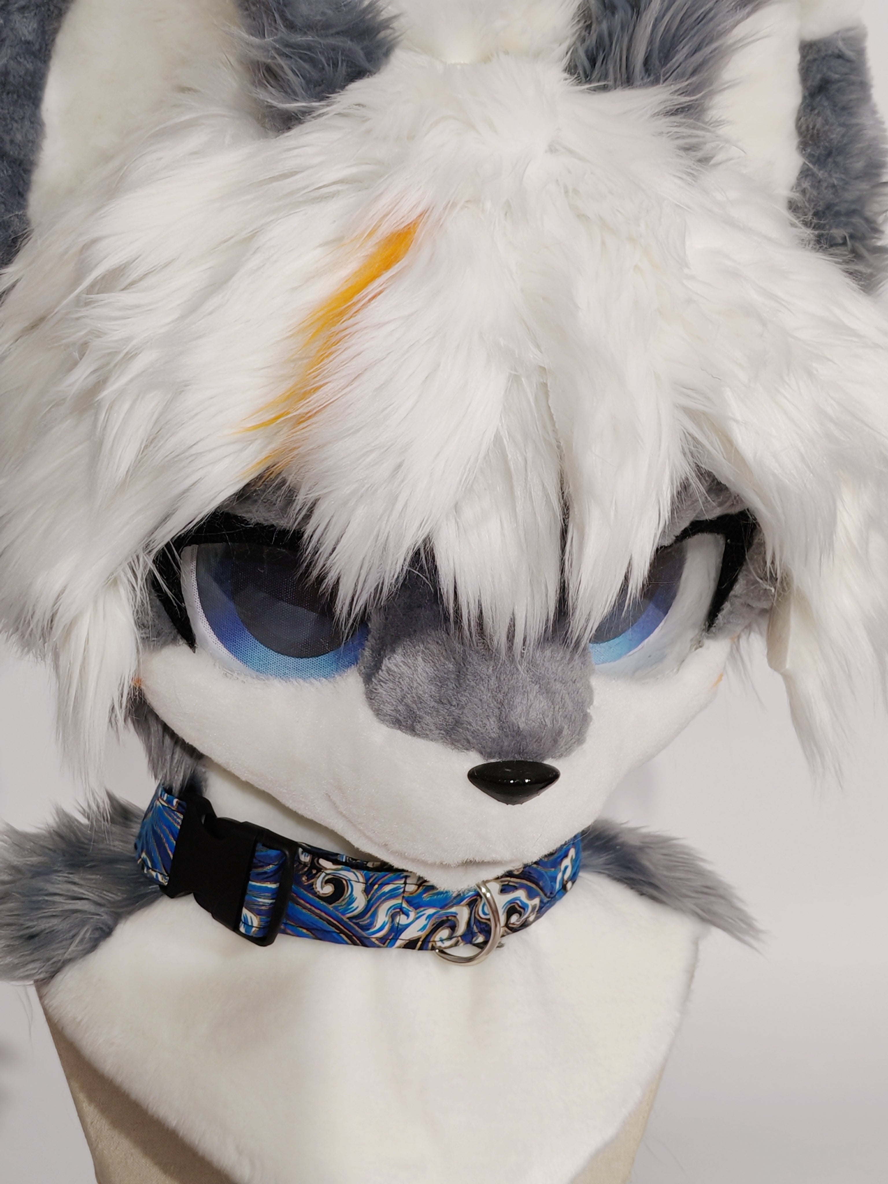 White Gray Wolf Kemono Head Fursuit