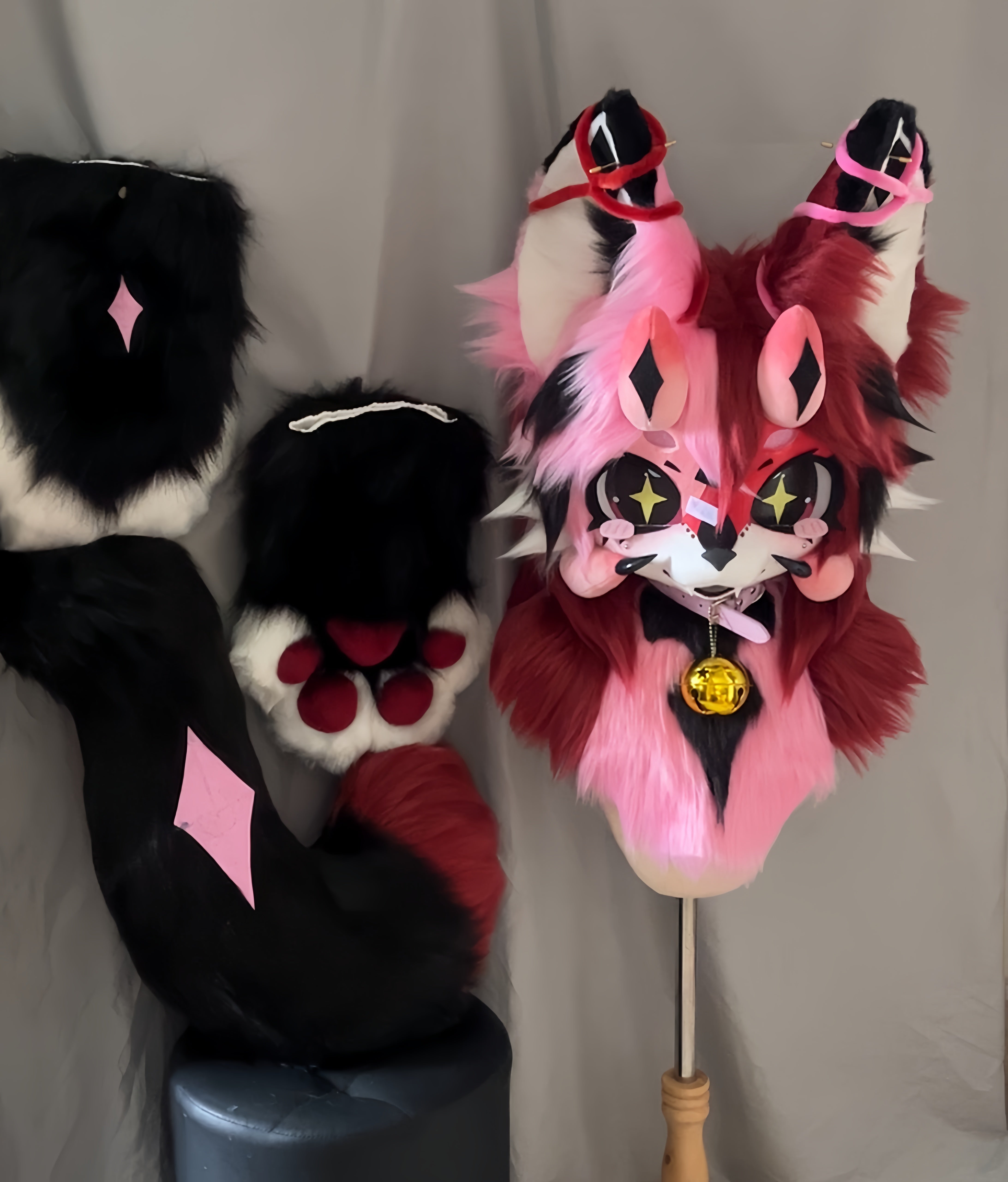 Black Lamb Kemono Head Fursuits (Gift Handpaws+Tail)