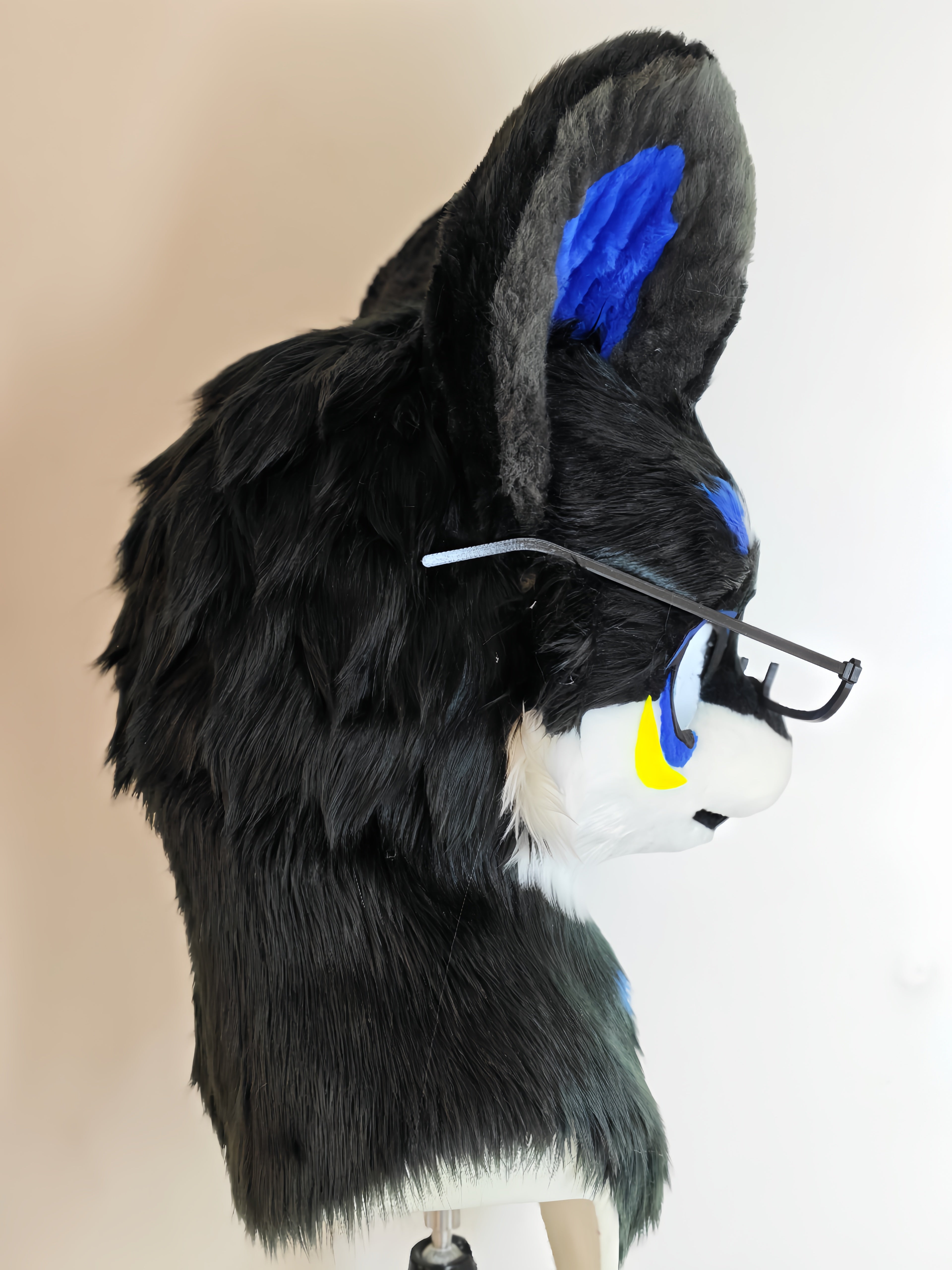 Black Blue Wolf Kemono Head Fursuit
